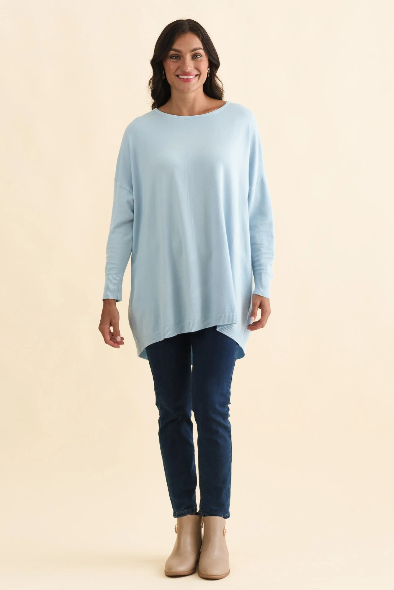 Meryl Light Blue Wool Blend Drape Jumper - Image 6