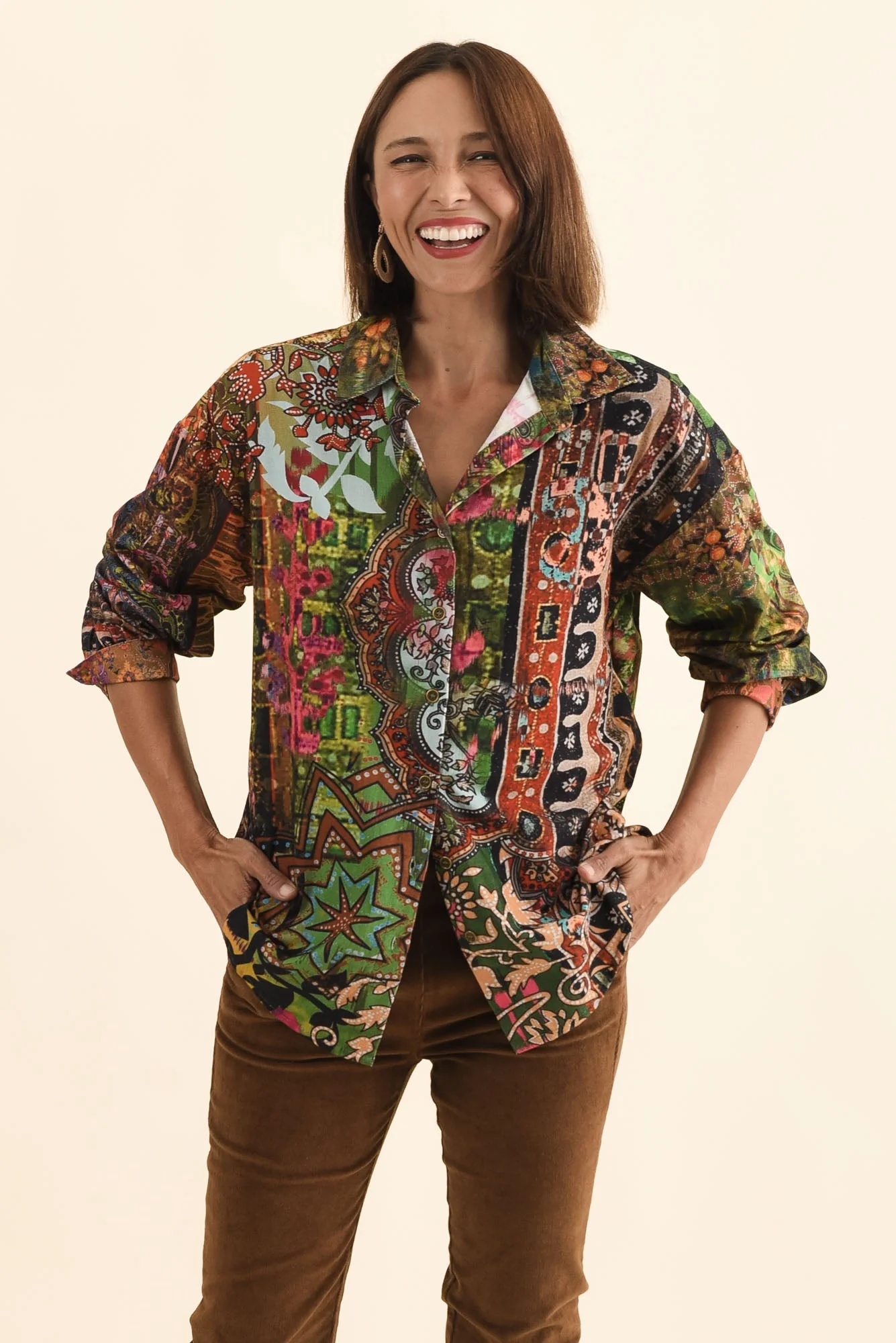 Meyer Green Abstract Cotton Shirt - Image 2
