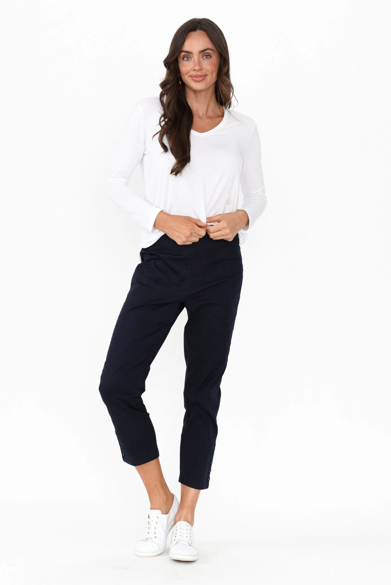 Meyer Navy Cotton Blend Pants - Image 4