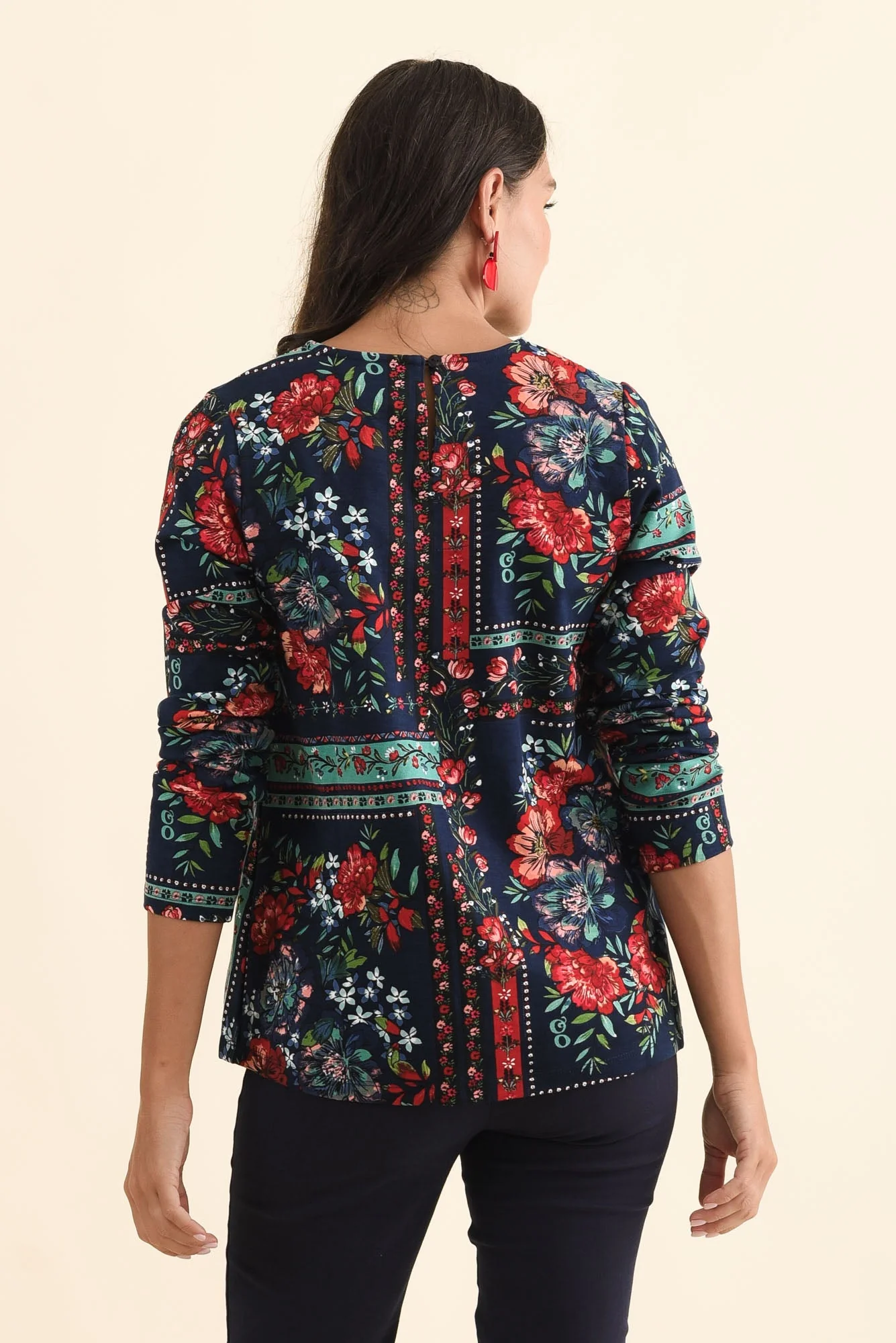 Miki Navy Floral Top - Image 4