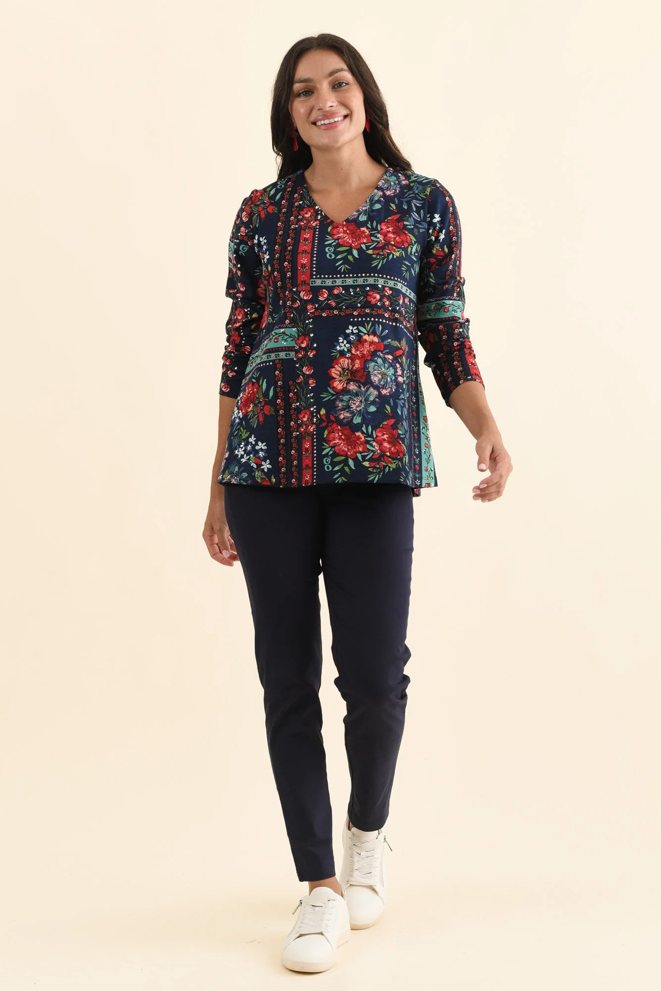 Miki Navy Floral Top - Image 6