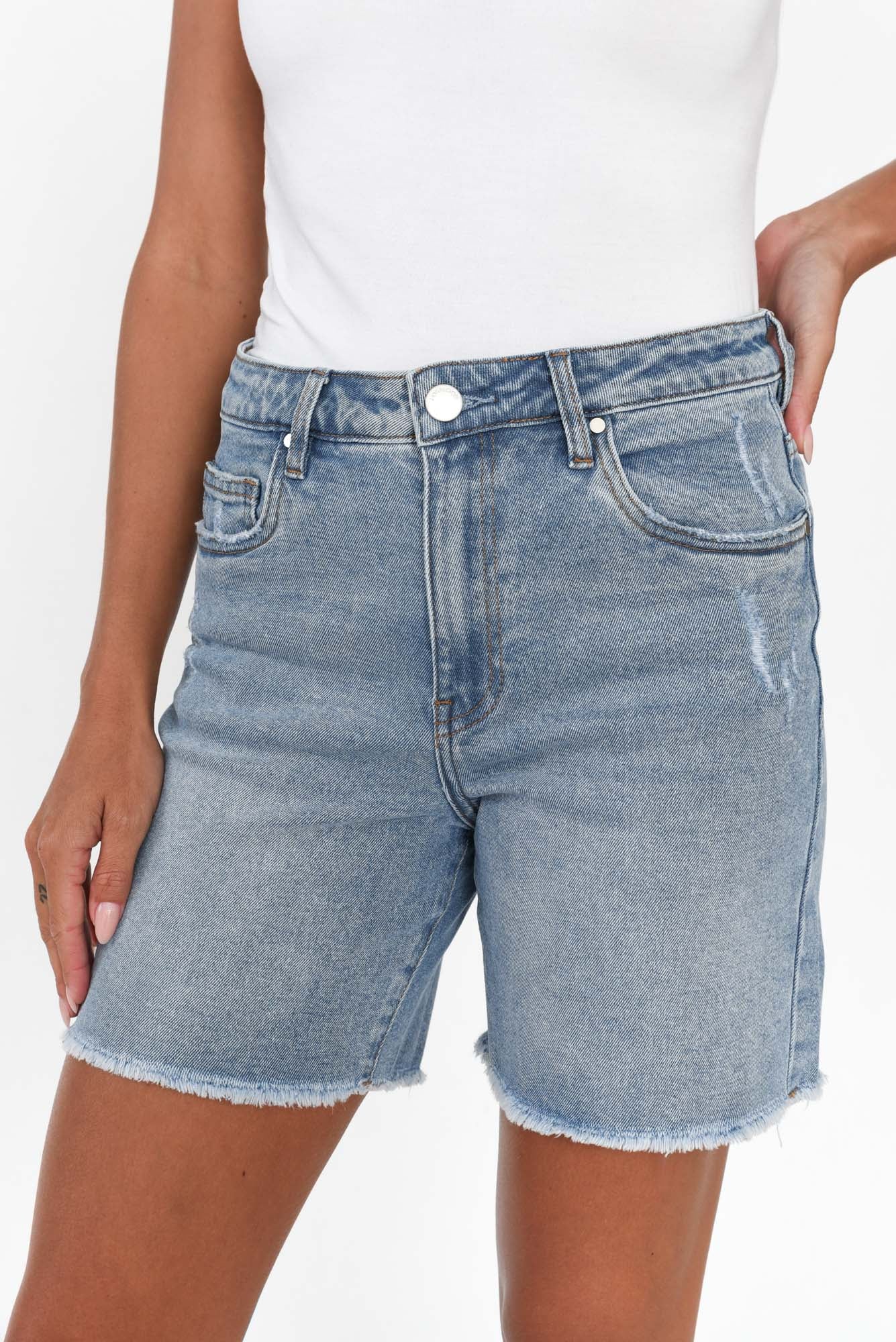 Millie Light Blue Denim Shorts - Image 3