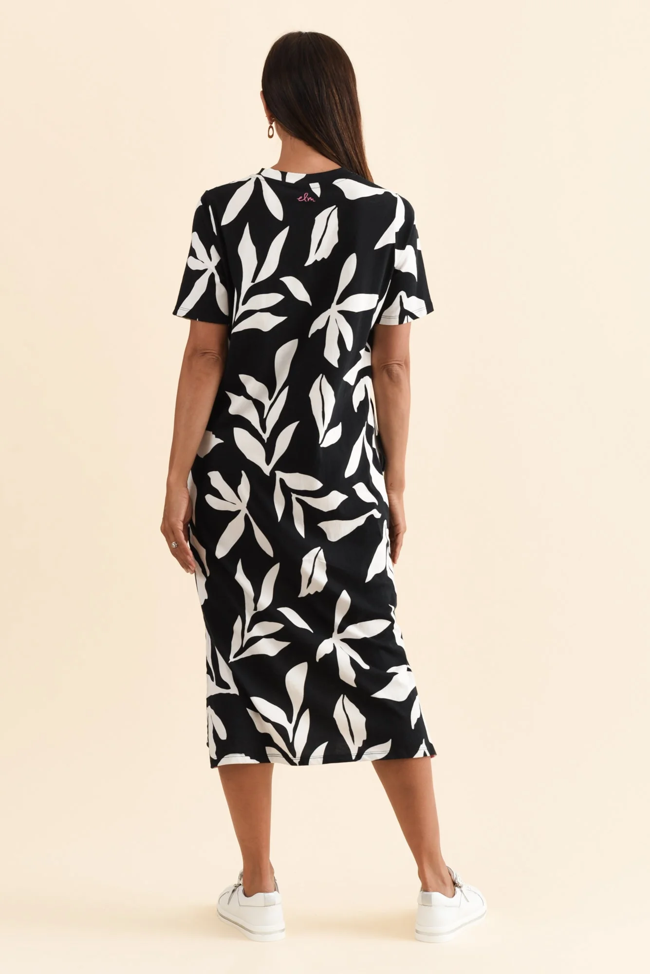 Mimosa Black Leaf Cotton Tee Dress - Image 5