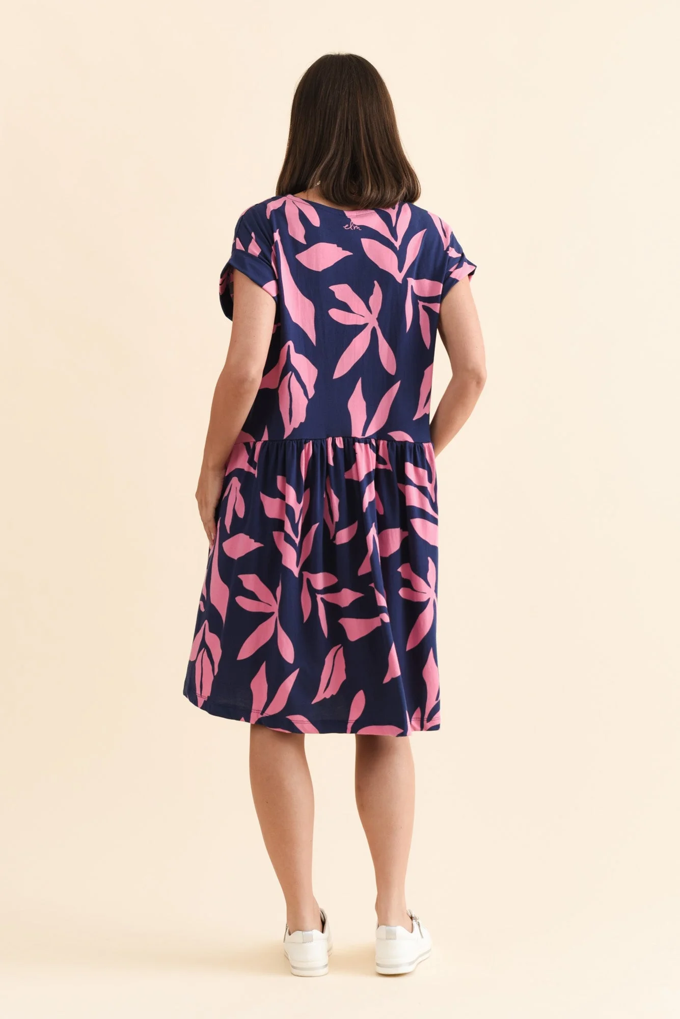 Mimosa Navy Leaf Cotton Pocket Dress - Image 4