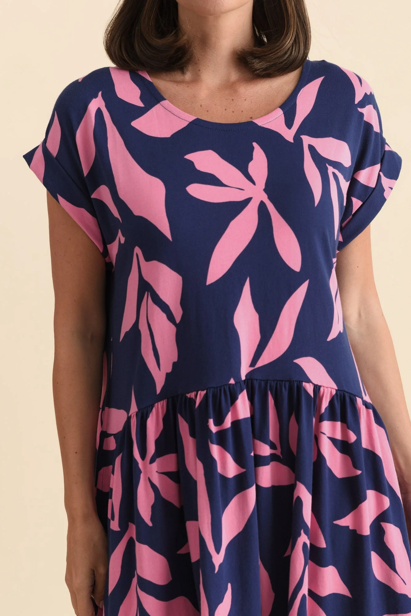 Mimosa Navy Leaf Cotton Pocket Dress - Image 5