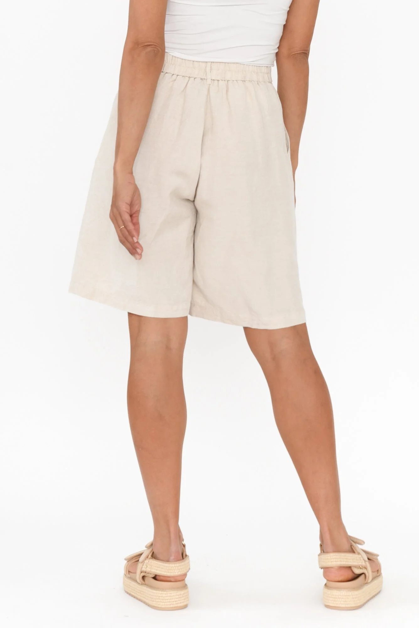 Minette Beige Pocket Shorts - Image 4