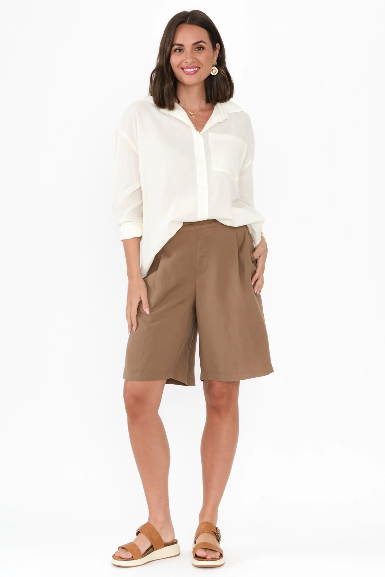 Minette Mocha Pocket Shorts - Image 6