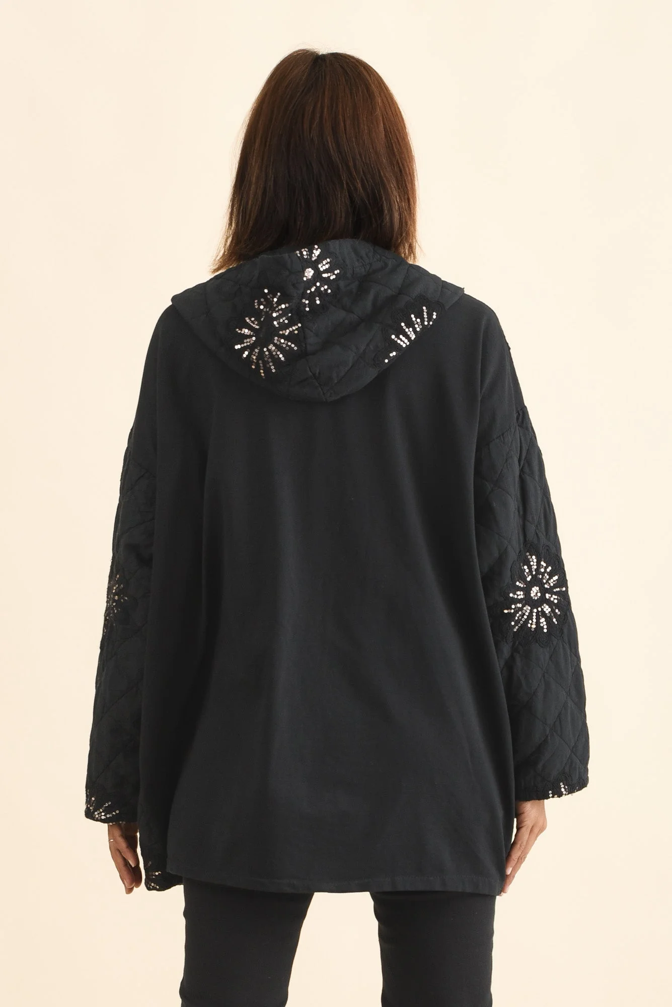 Mintaro Black Sequin Quilted Jacket - Image 4