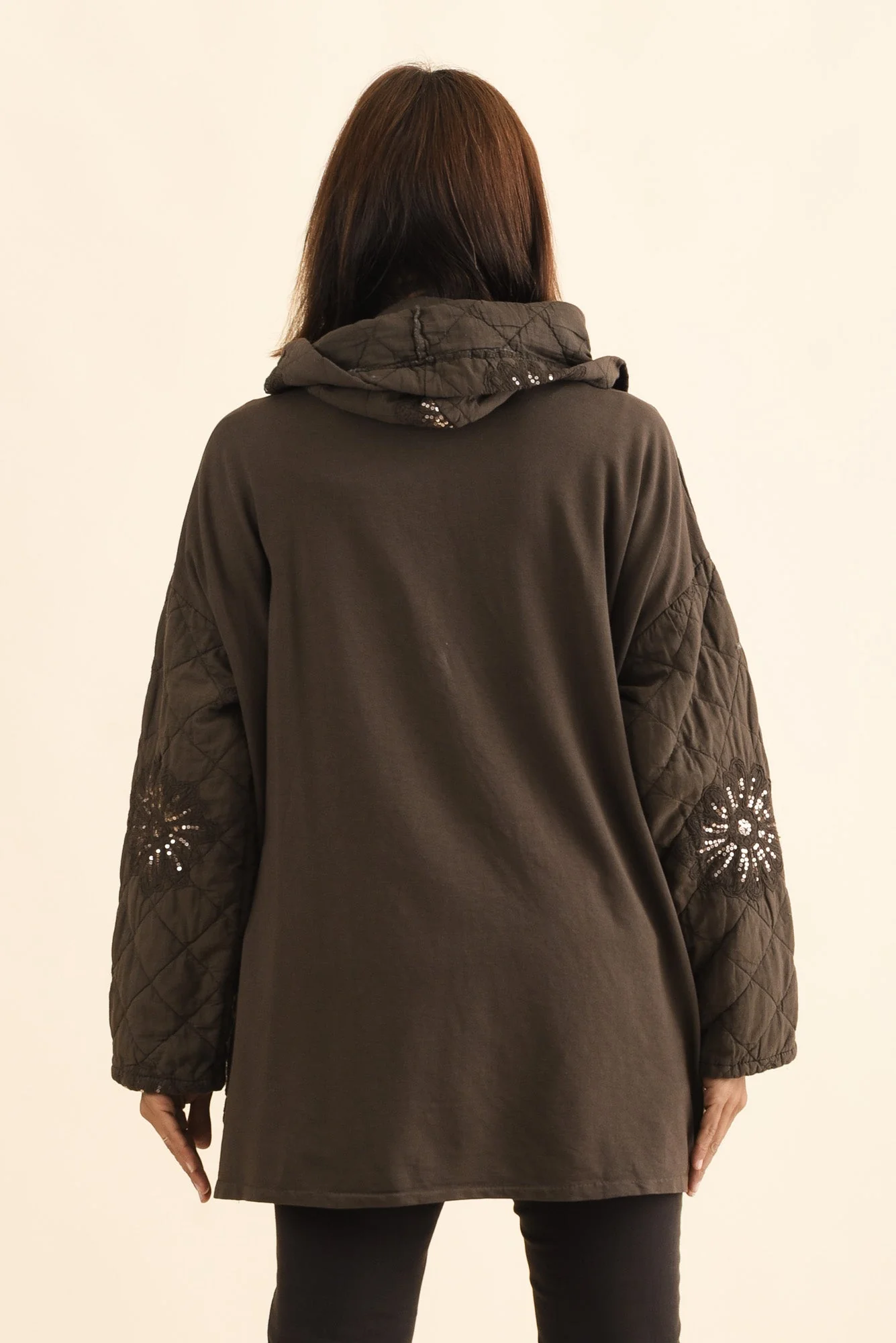 Mintaro Chocolate Sequin Quilted Jacket - Image 4