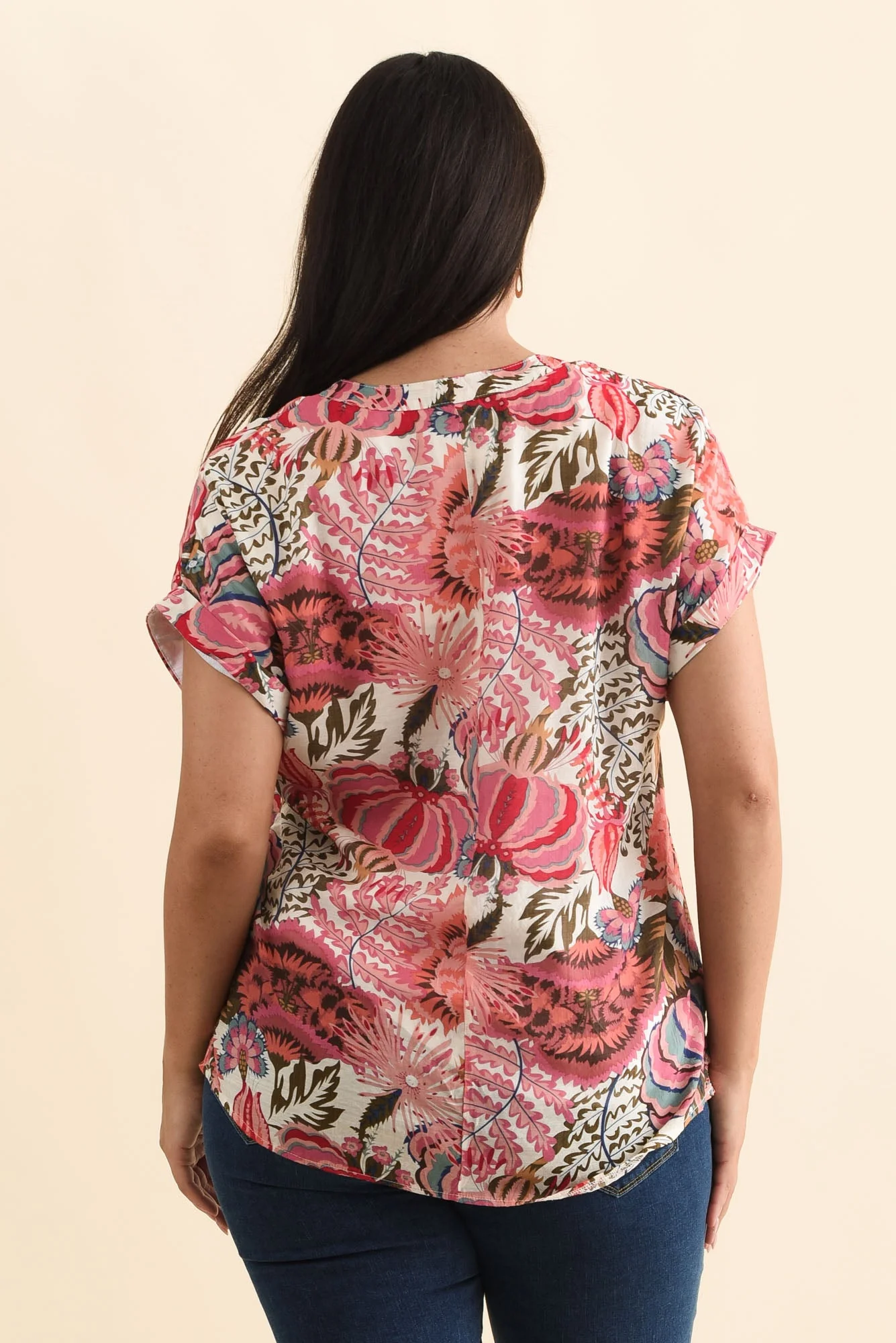 Miray Pink Garden Button Top - Image 10