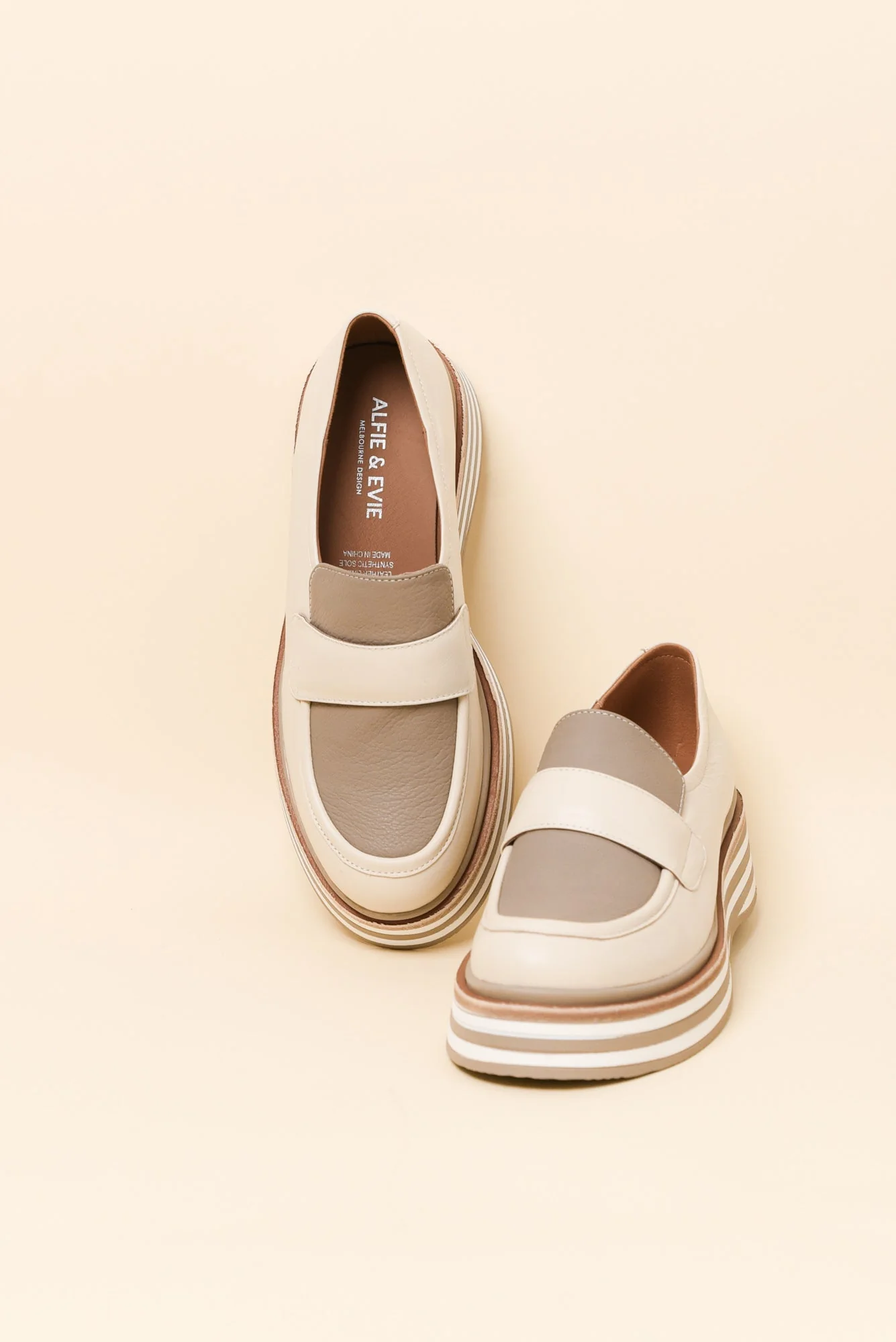 Moby Cream Leather Platform Loafer - Image 2