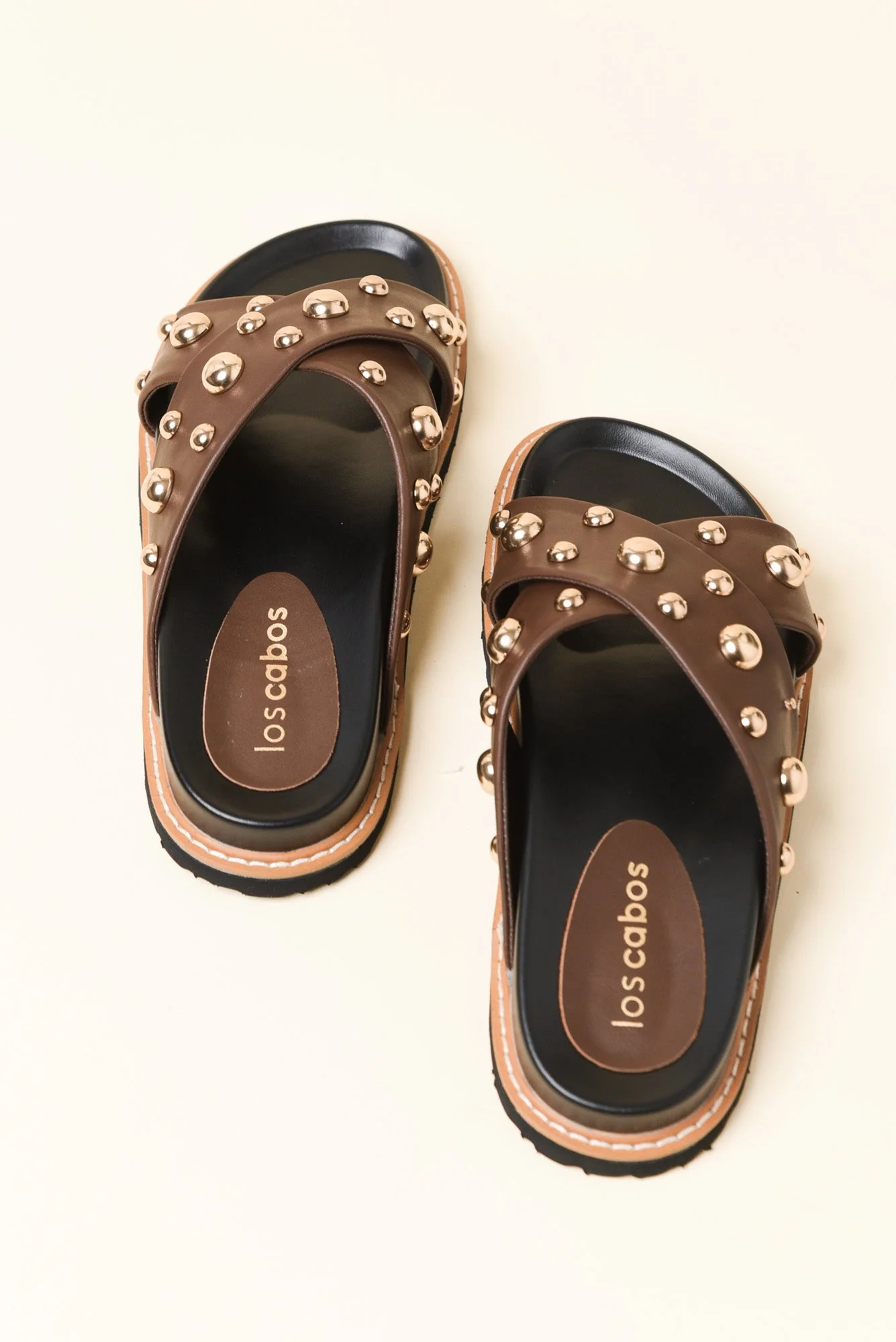 Mode Brown Studded Slide - Image 4