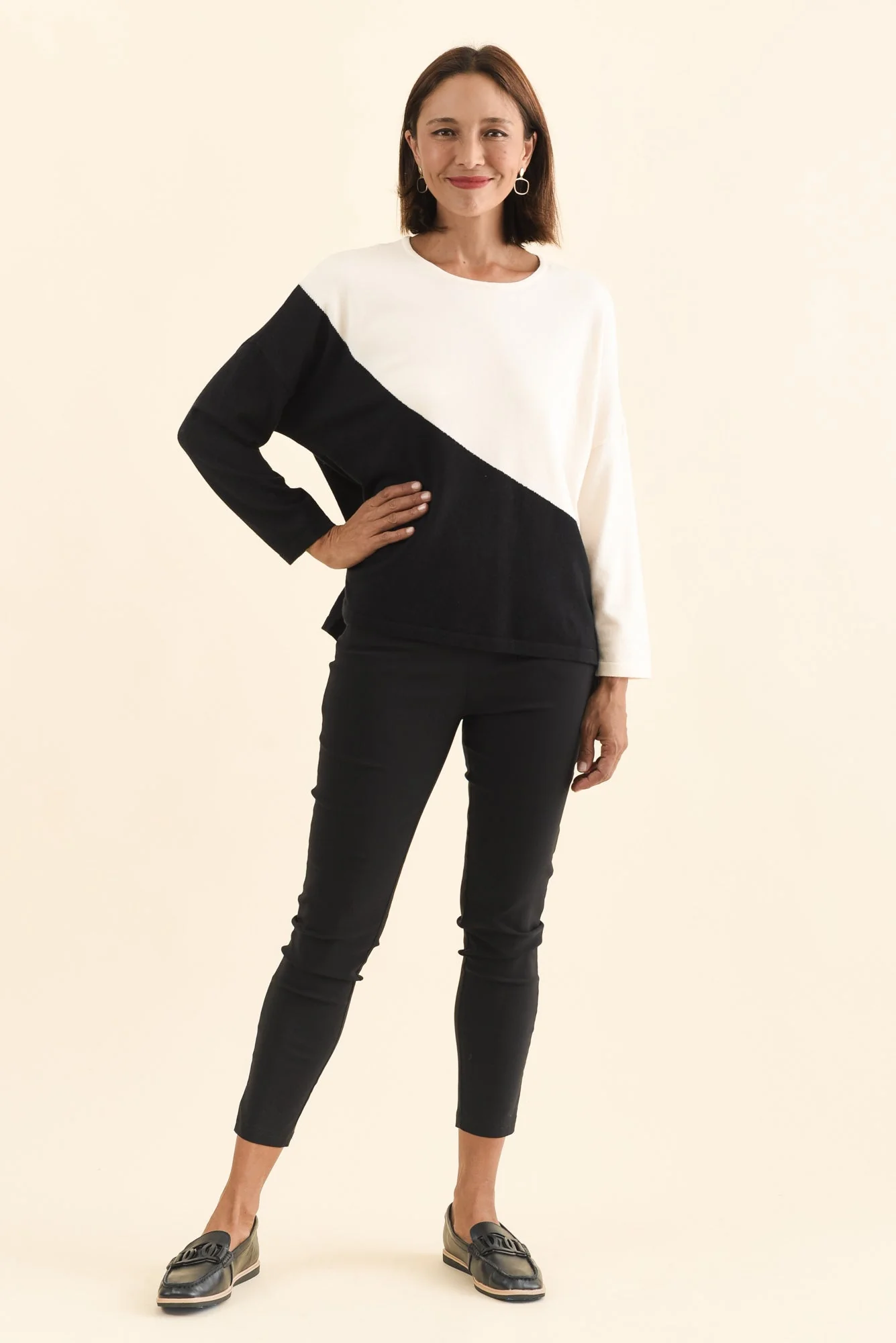Mona Black Splice Knit Sweater - Image 2