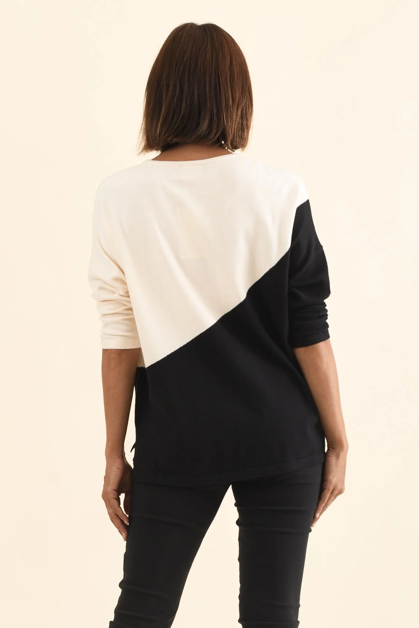Mona Black Splice Knit Sweater - Image 4