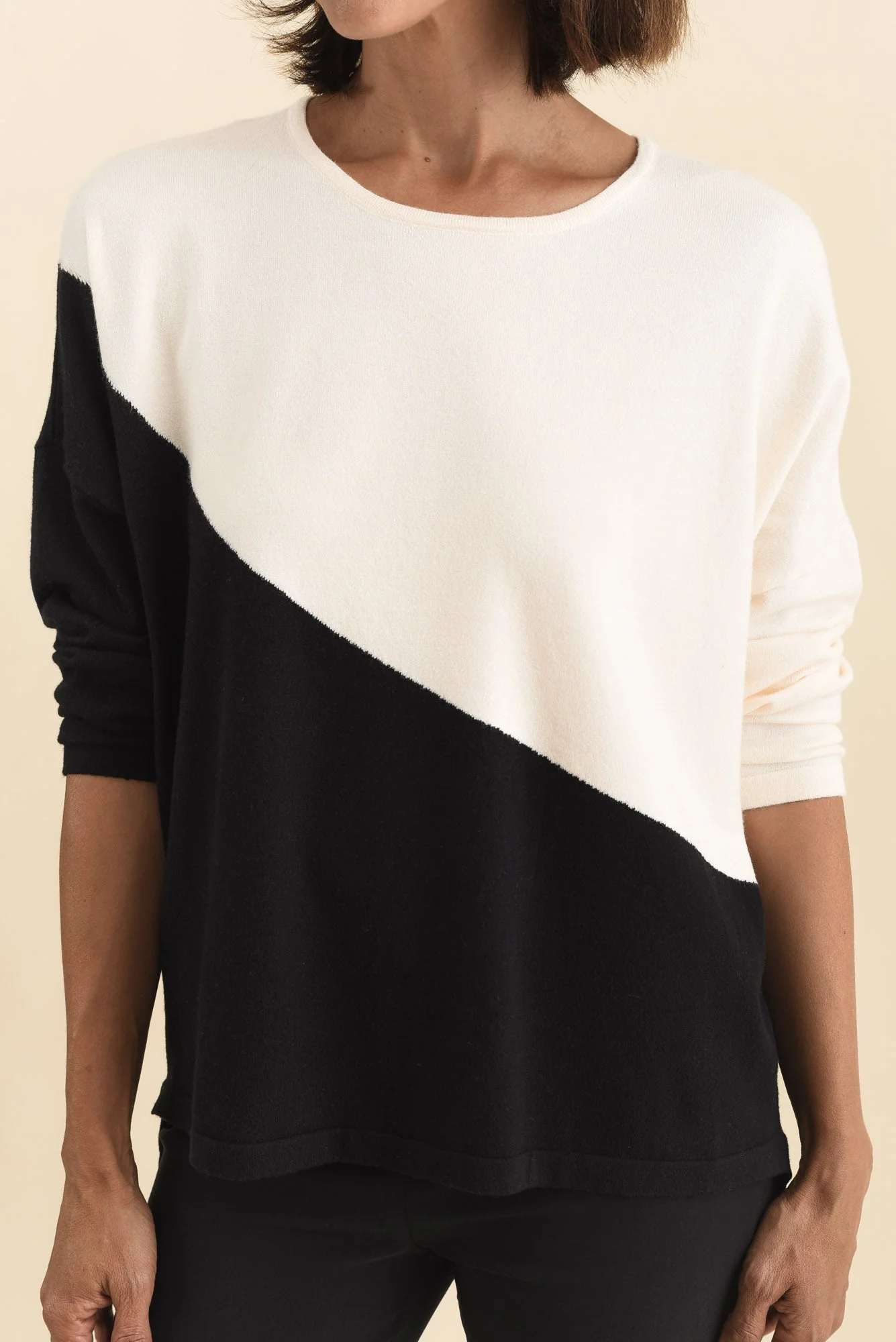 Mona Black Splice Knit Sweater - Image 5
