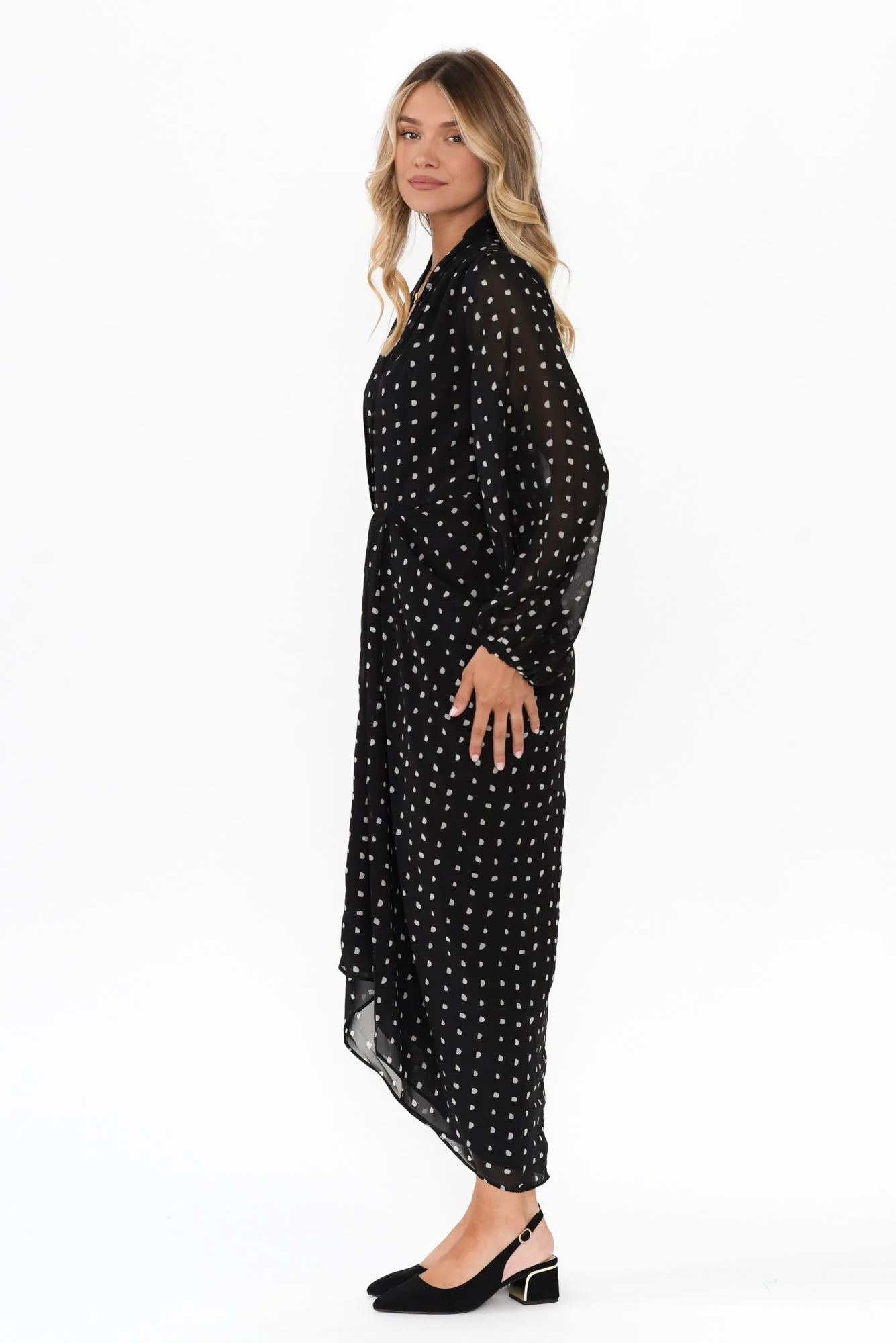 Mona Black Spot Dress - Image 3