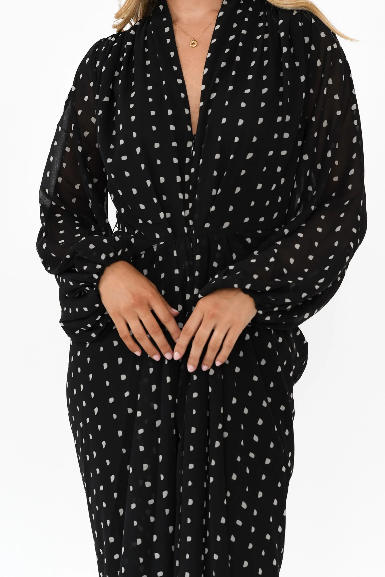 Mona Black Spot Dress - Image 5