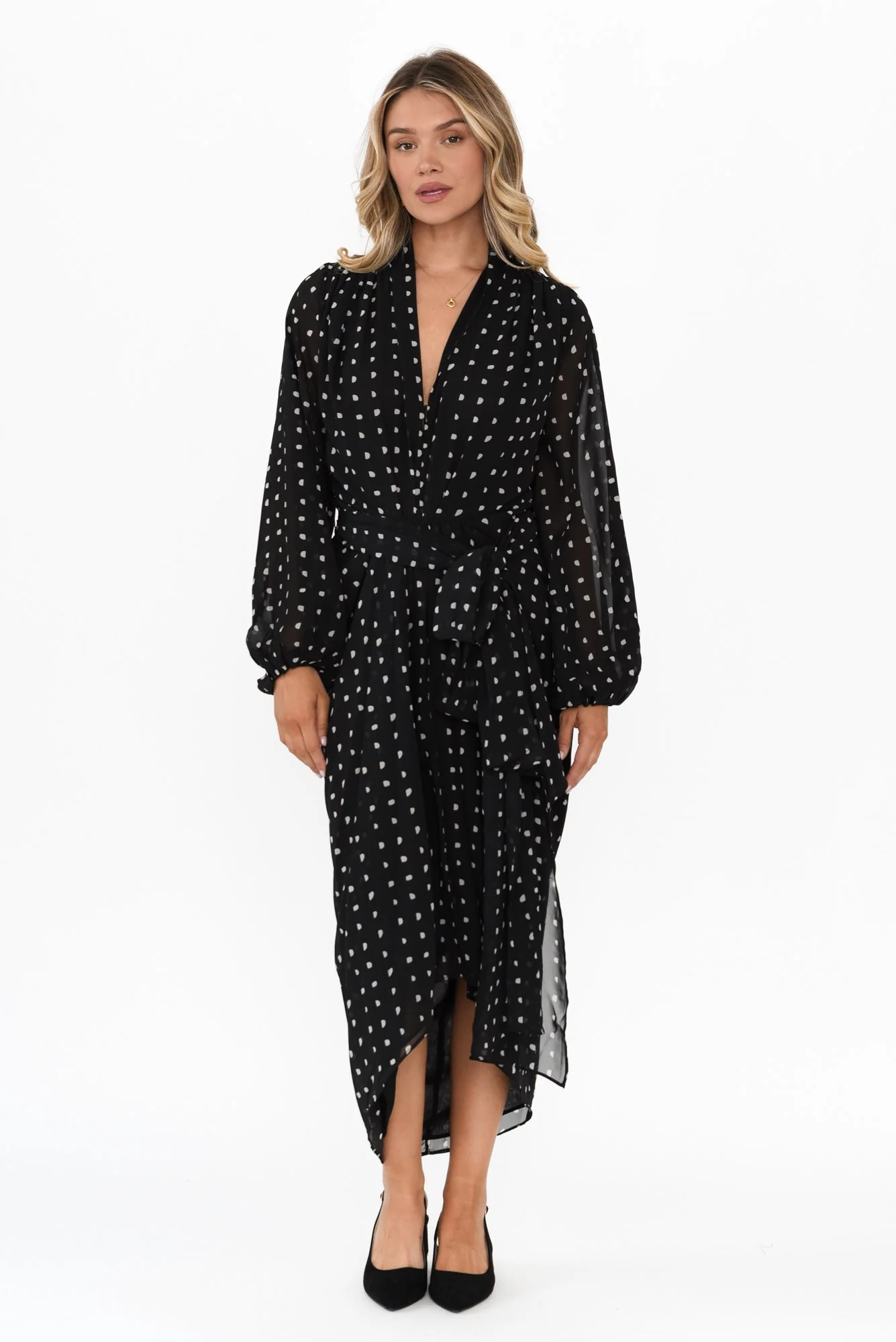Mona Black Spot Dress - Image 6