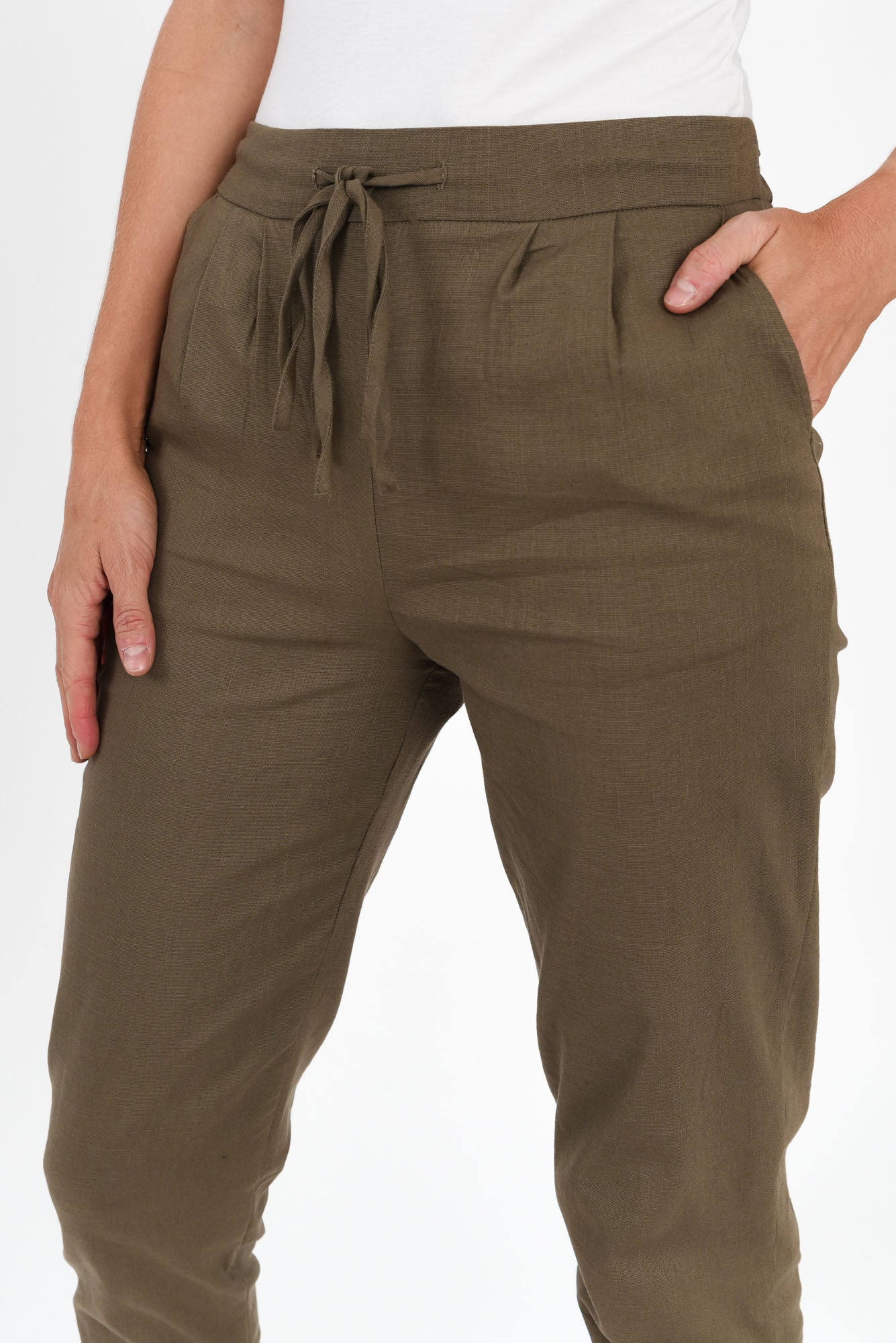 Montgomery Khaki Drawstring Pants - Image 3