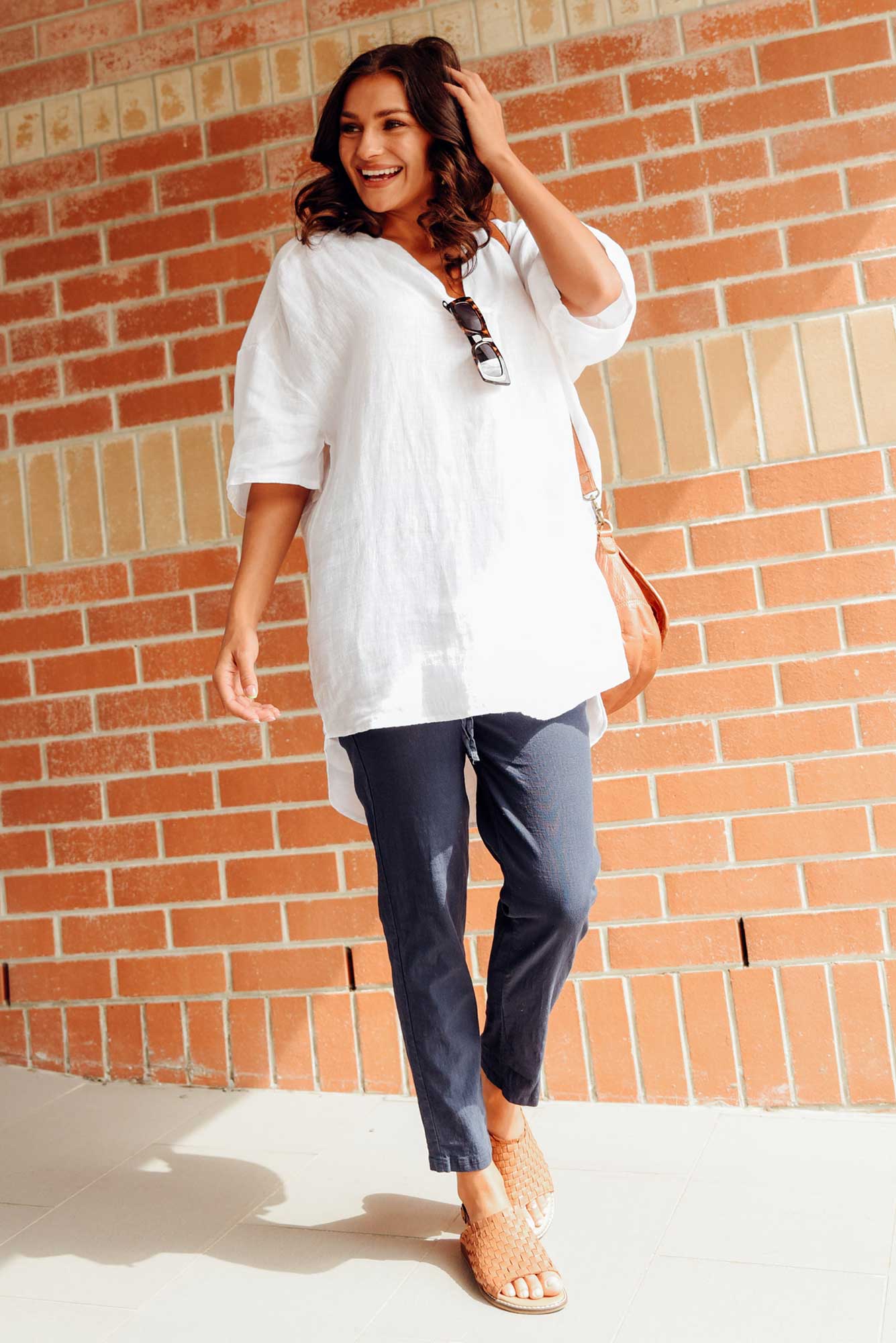Montgomery Navy Drawstring Pants - Image 2