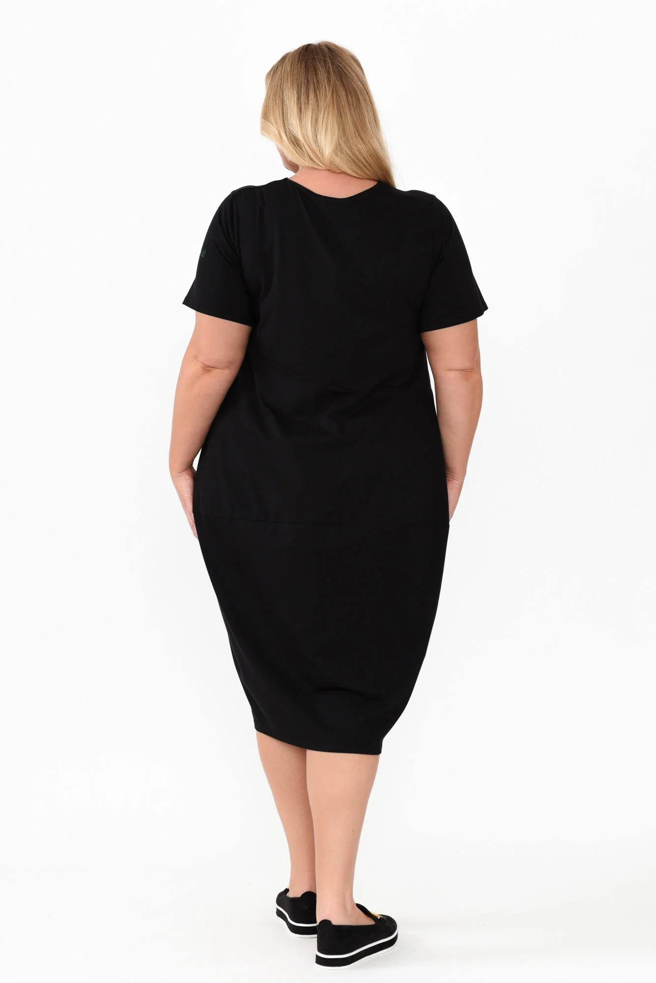 Morgan Black Diagonal Seam Dress - Image 11
