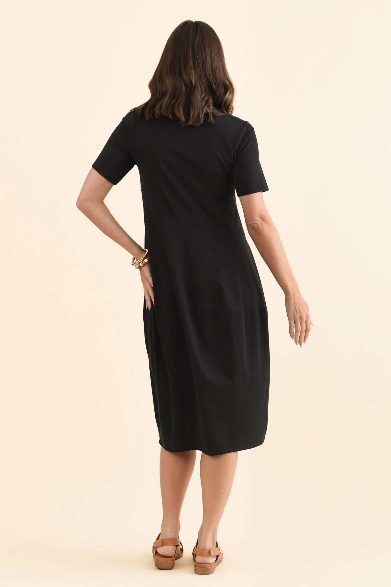 Morgan Black Diagonal Seam Dress - Image 5