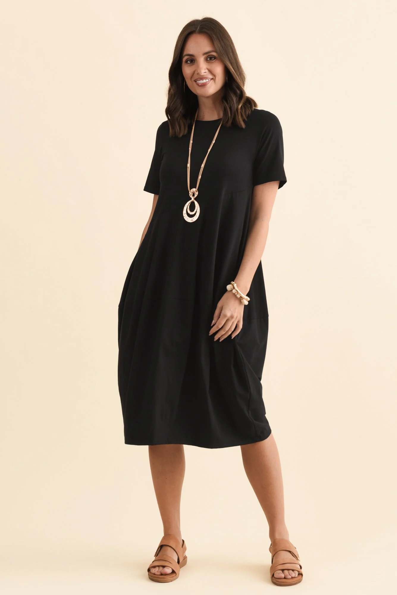 Morgan Black Diagonal Seam Dress - Image 8