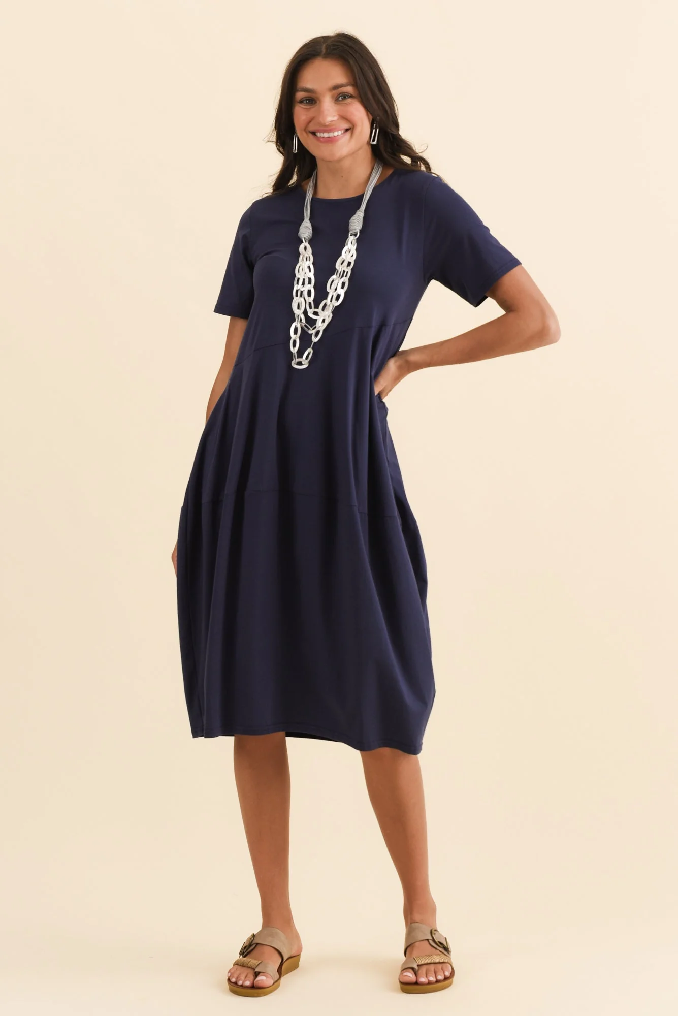 Morgan Indigo Diagonal Seam Dress - Image 3