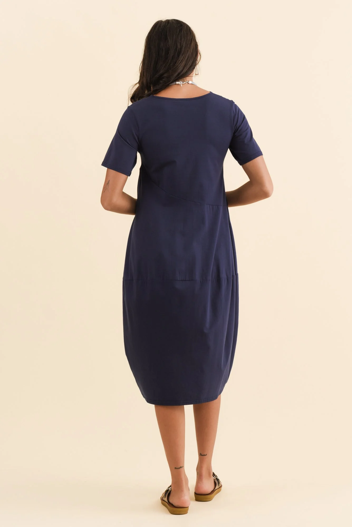 Morgan Indigo Diagonal Seam Dress - Image 5