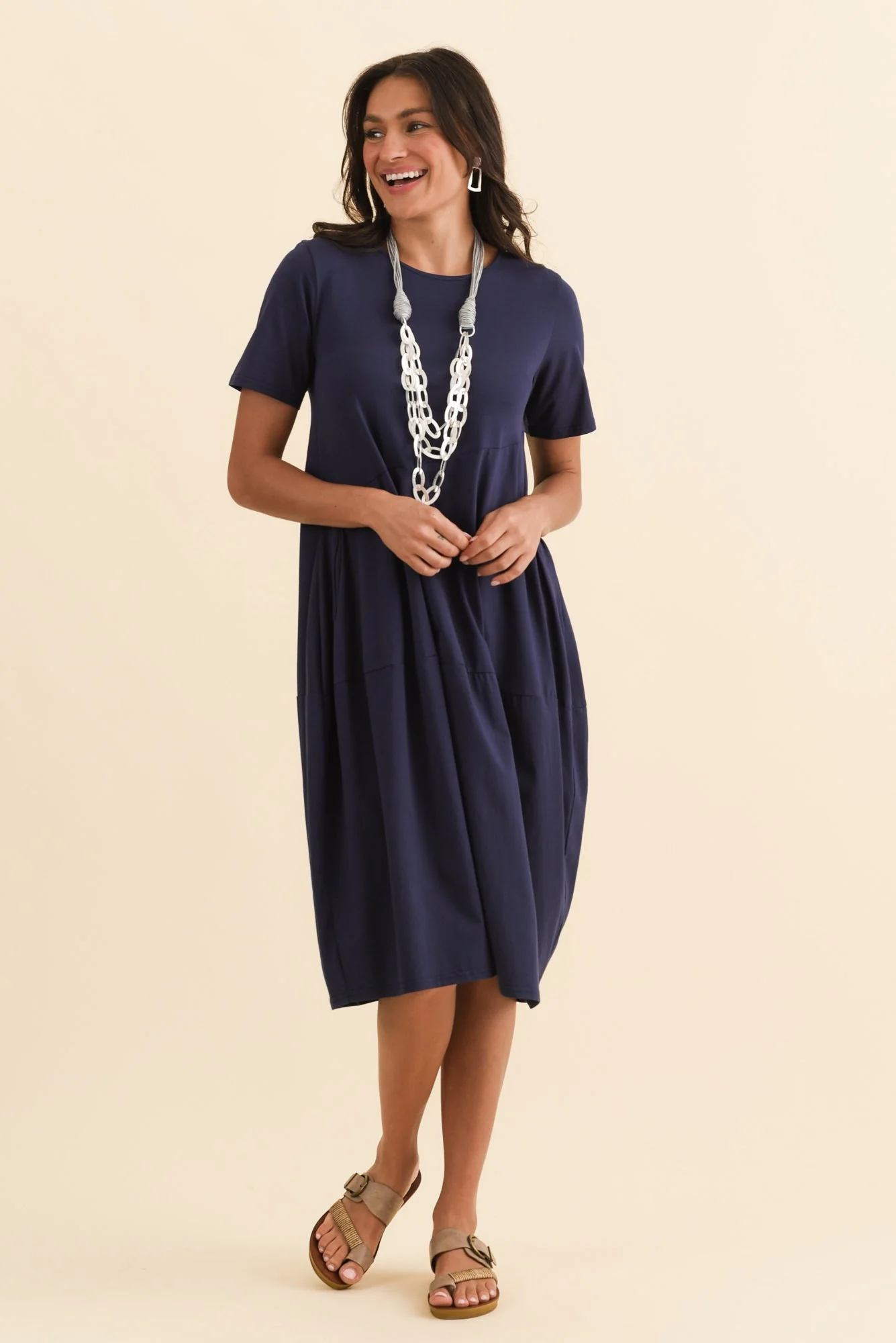 Morgan Indigo Diagonal Seam Dress - Image 8