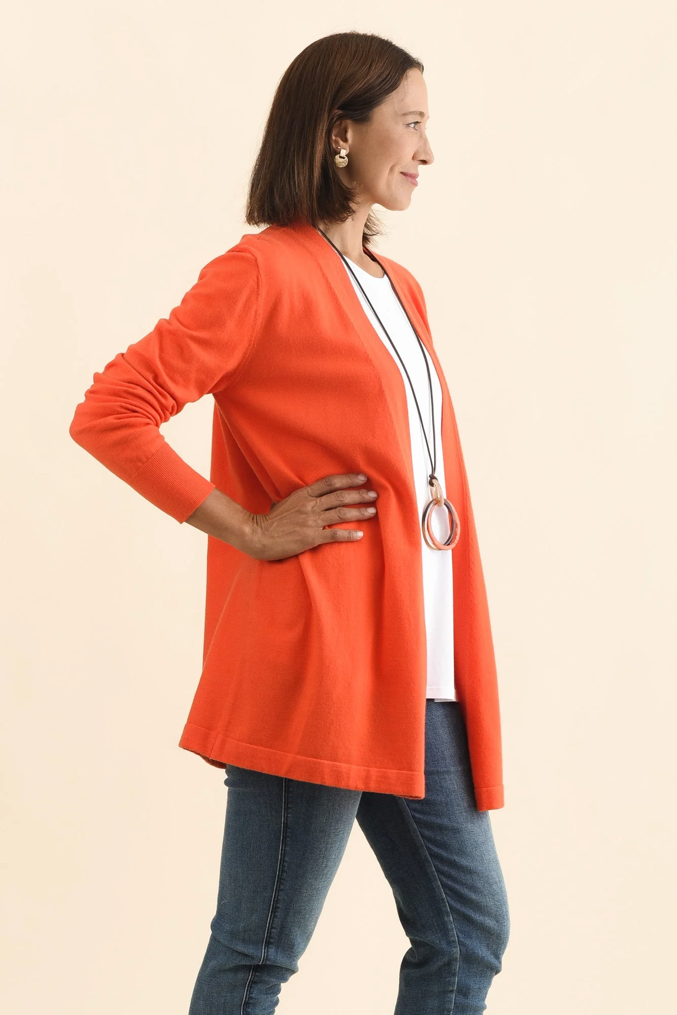 Morocco Orange Knit Cardigan - Image 3