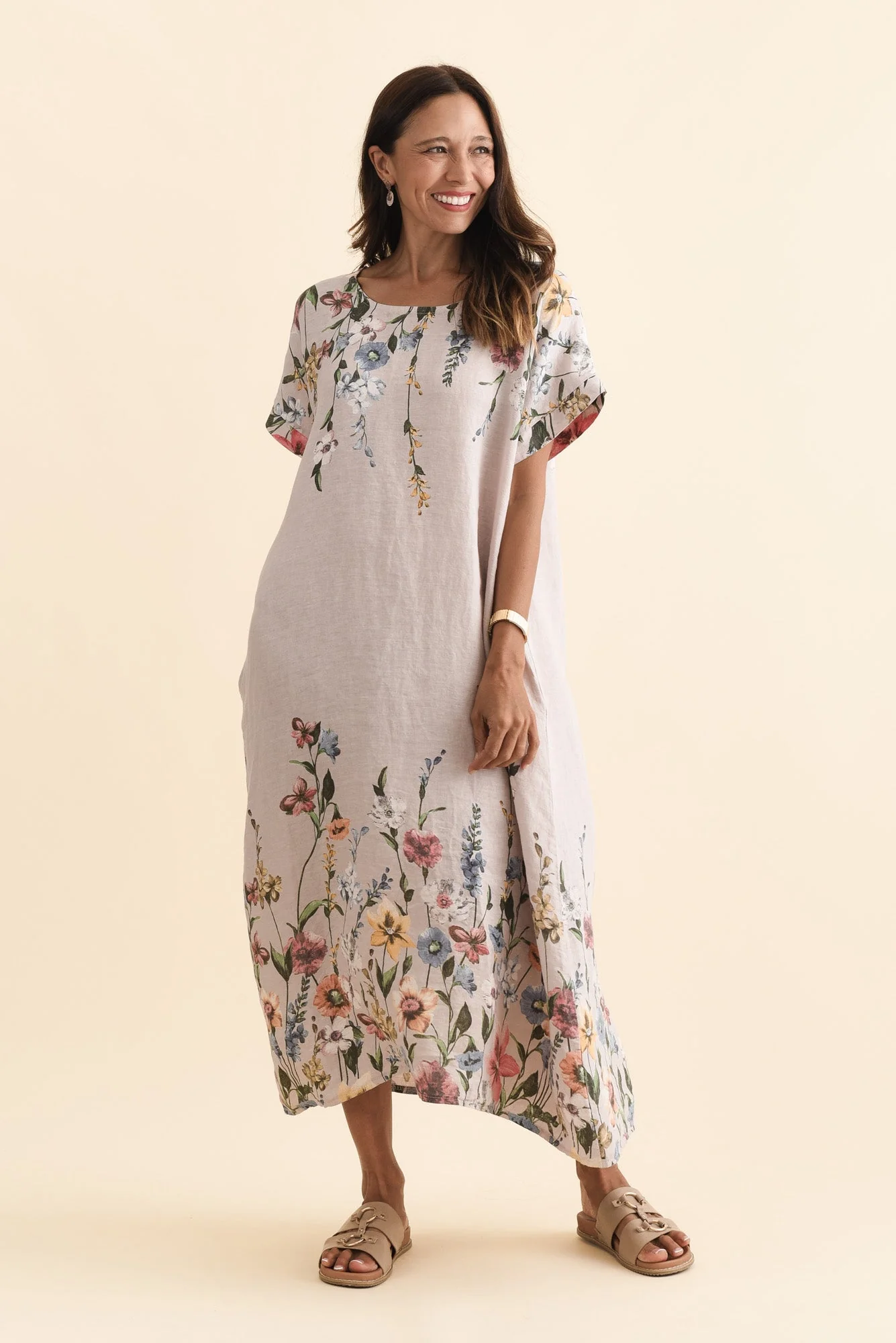 Morrison Blush Floral Linen Pocket Dress - Image 7