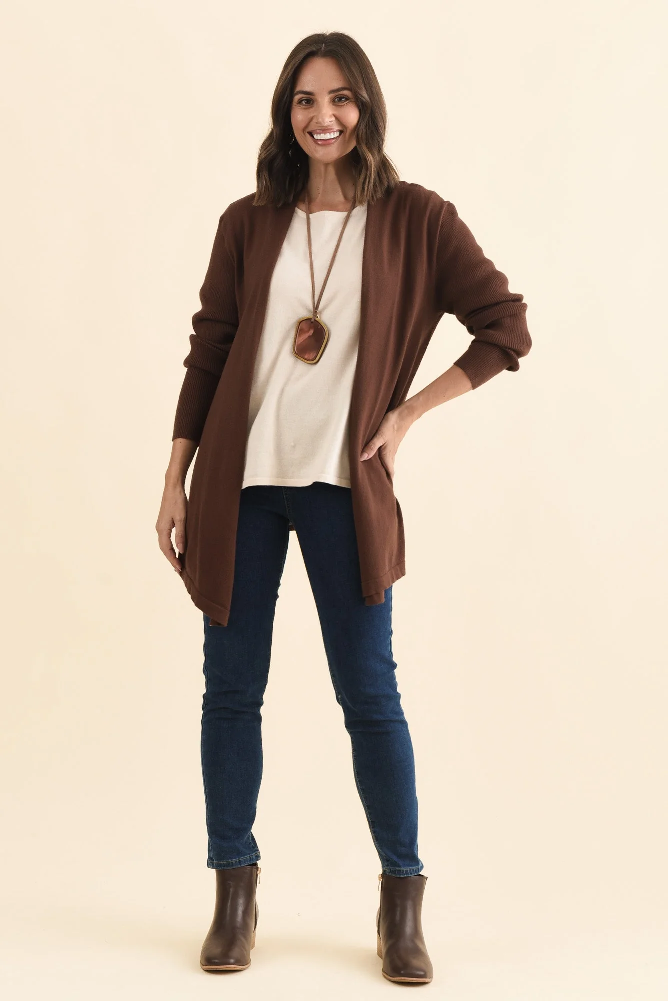 Mosley Chocolate Knit Cardigan - Image 2