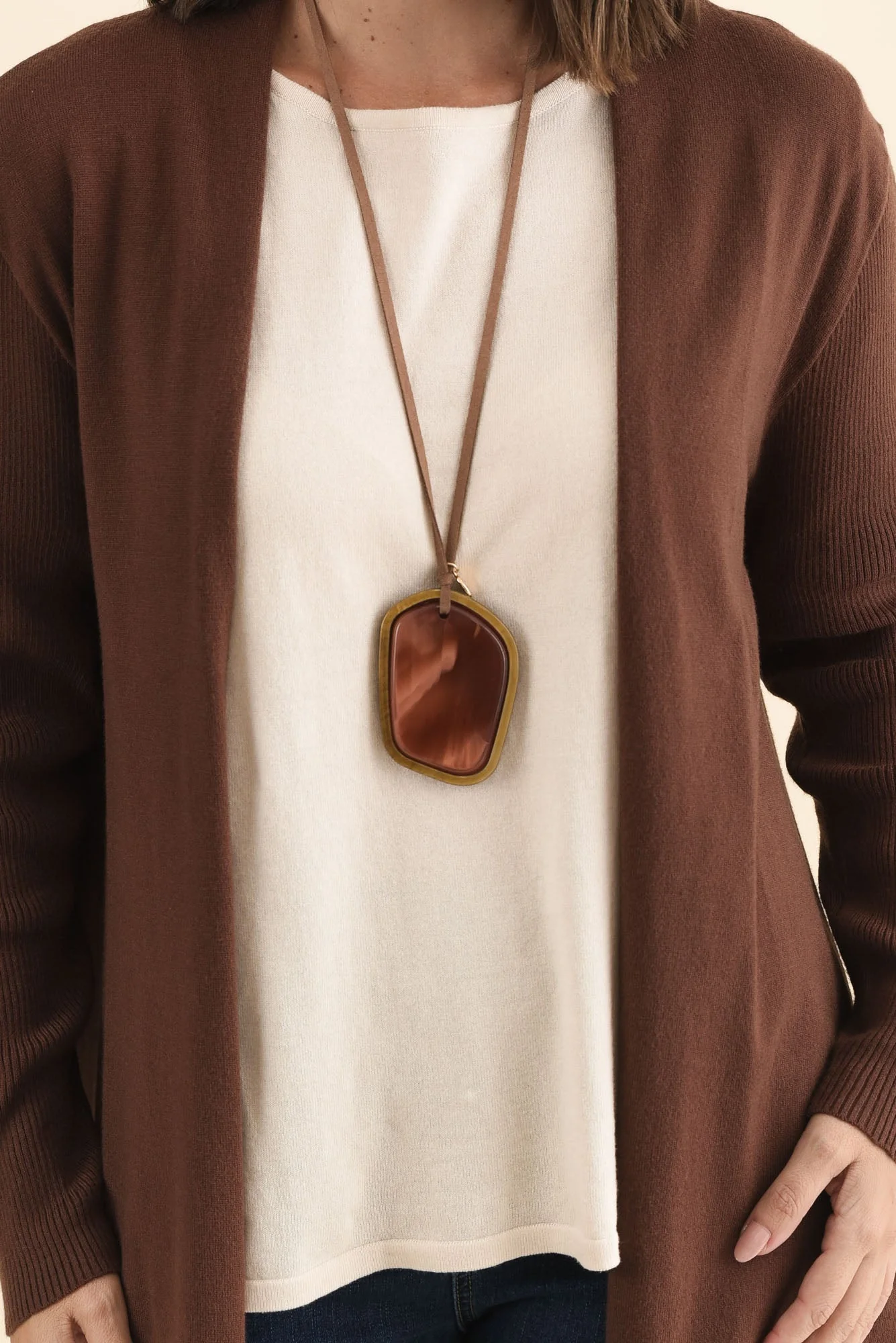 Mosley Chocolate Knit Cardigan - Image 5