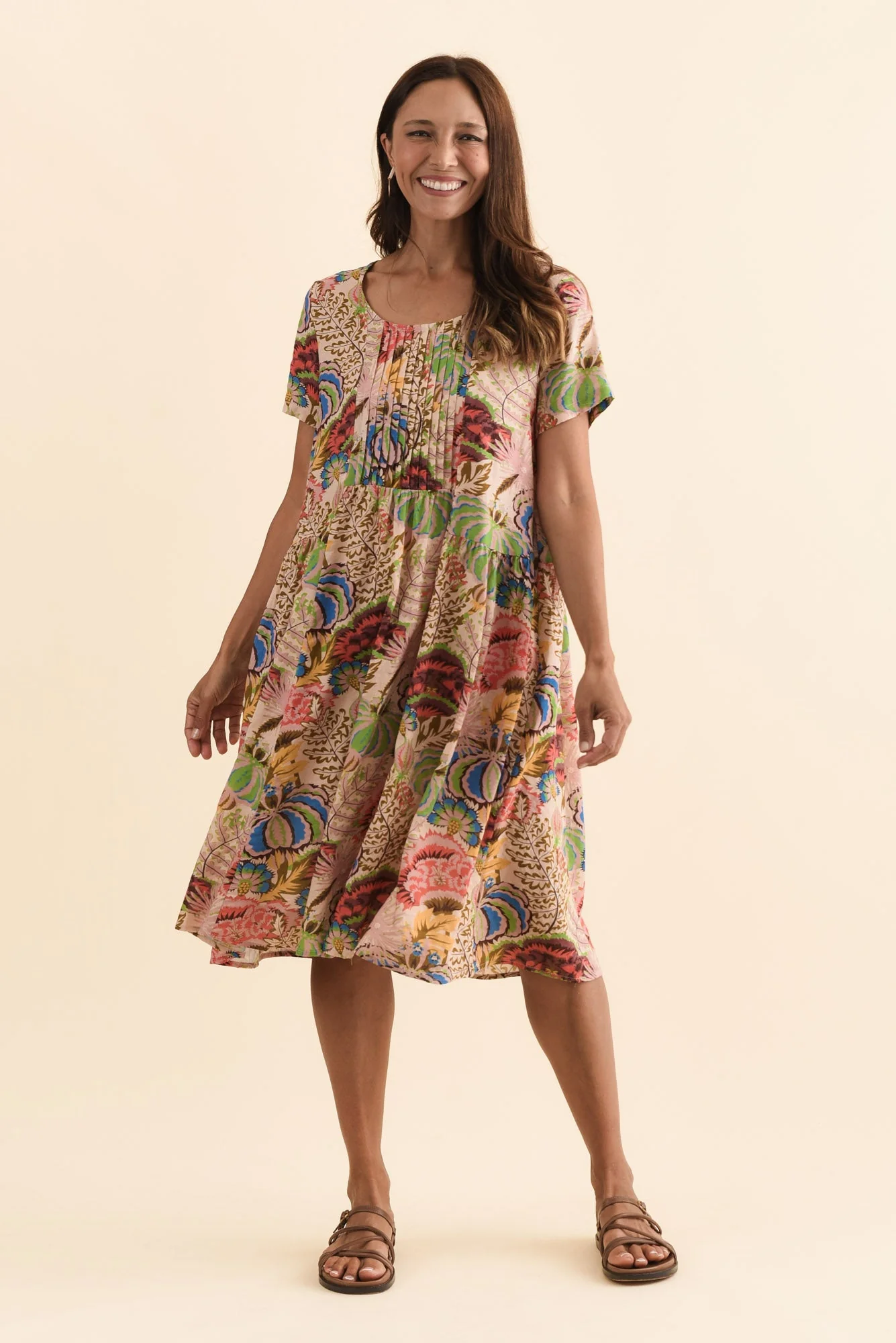 Murano Green Botanical Cotton Dress - Image 2