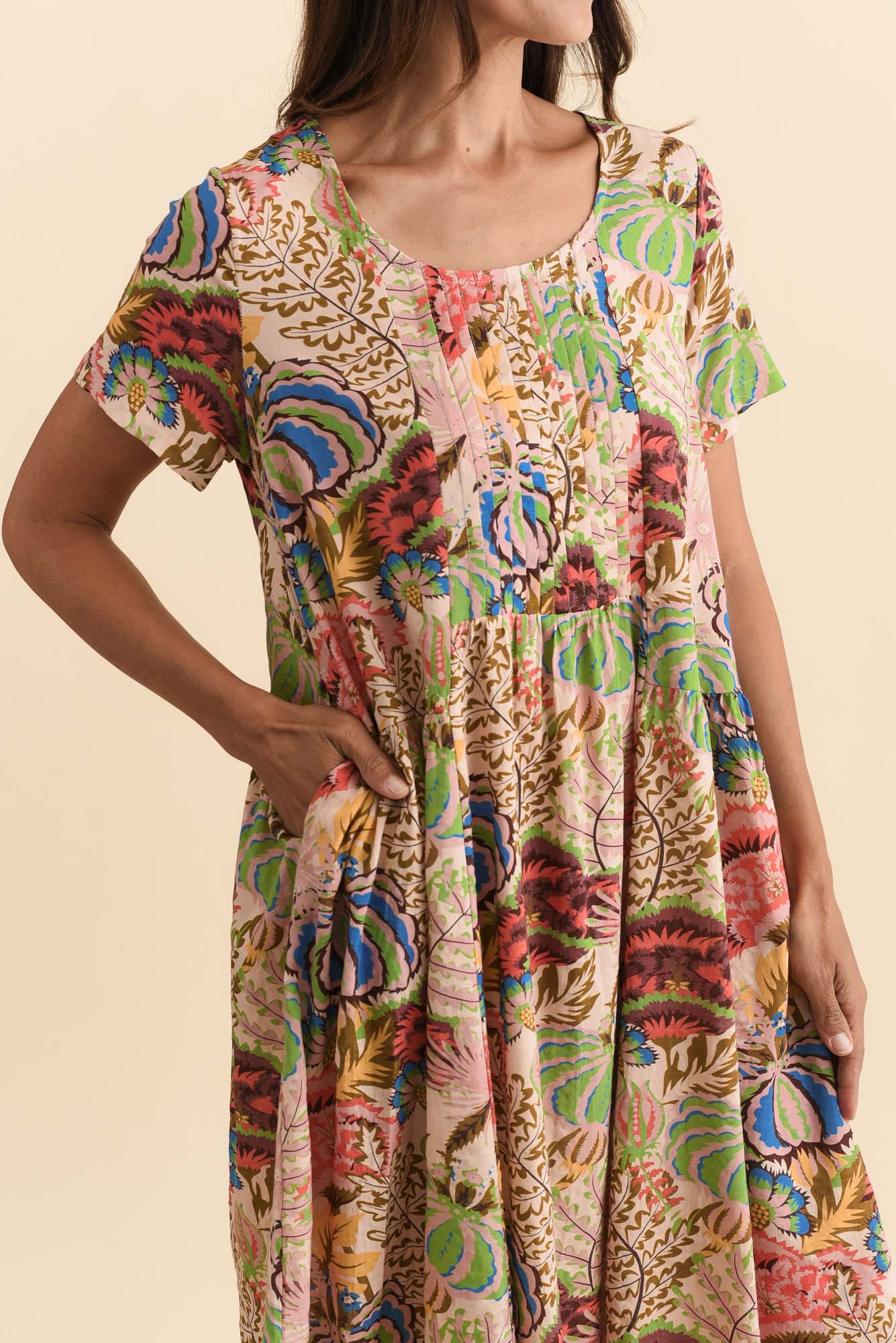 Murano Green Botanical Cotton Dress - Image 5