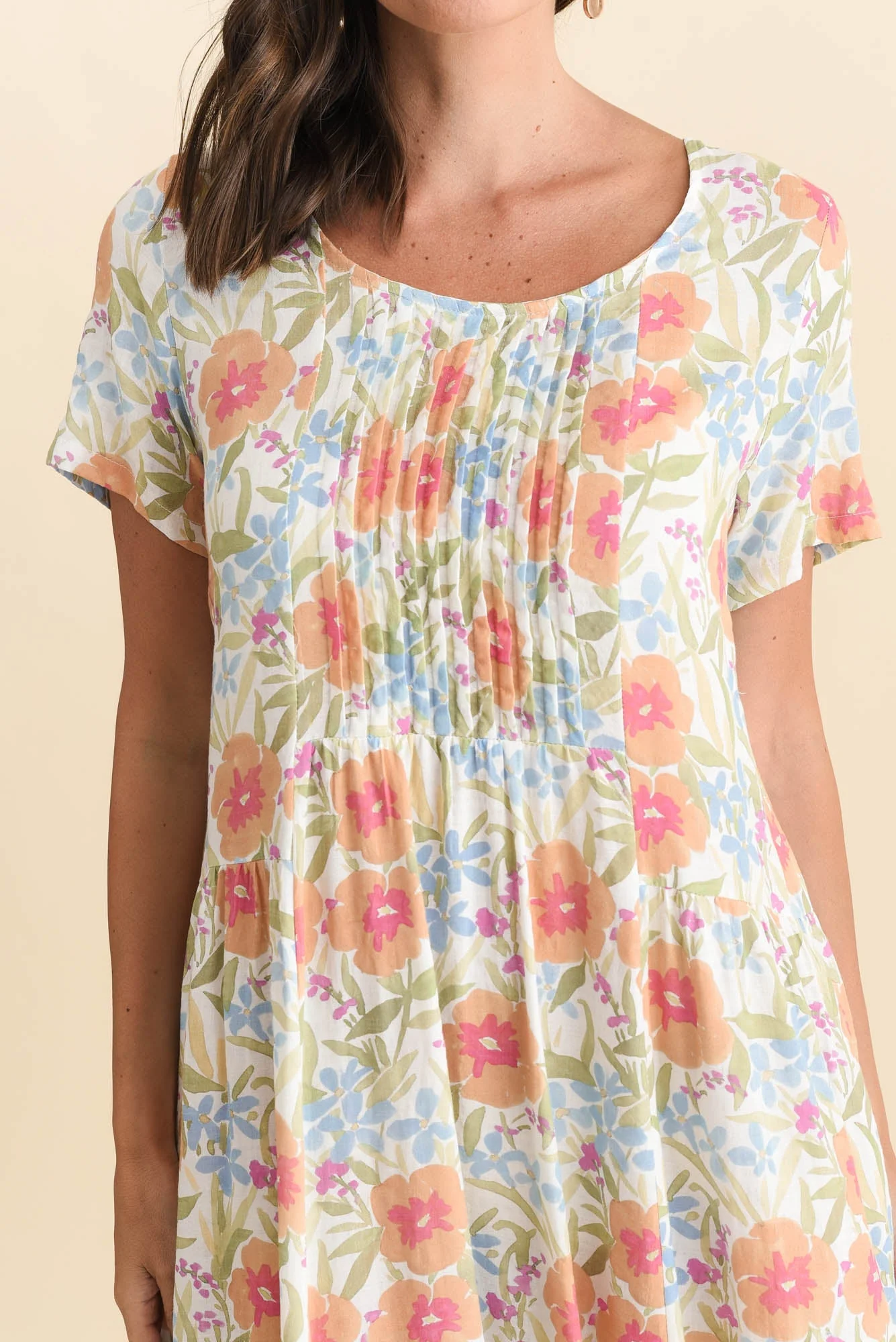 Murano Orange Flower Cotton Dress - Image 6
