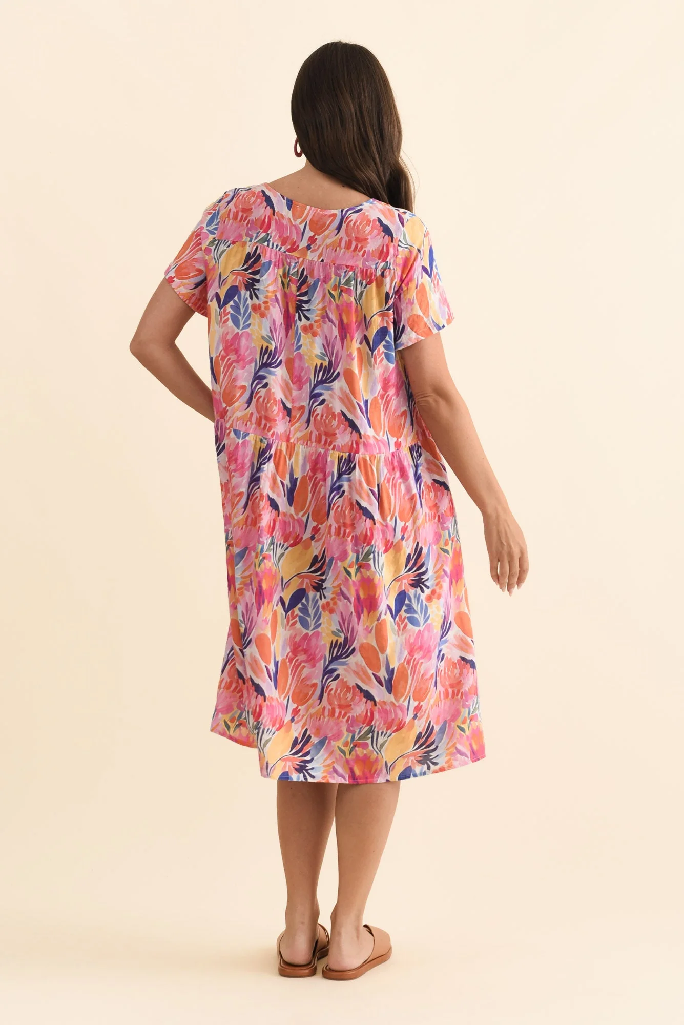 Murano Pink Garden Cotton Dress - Image 5