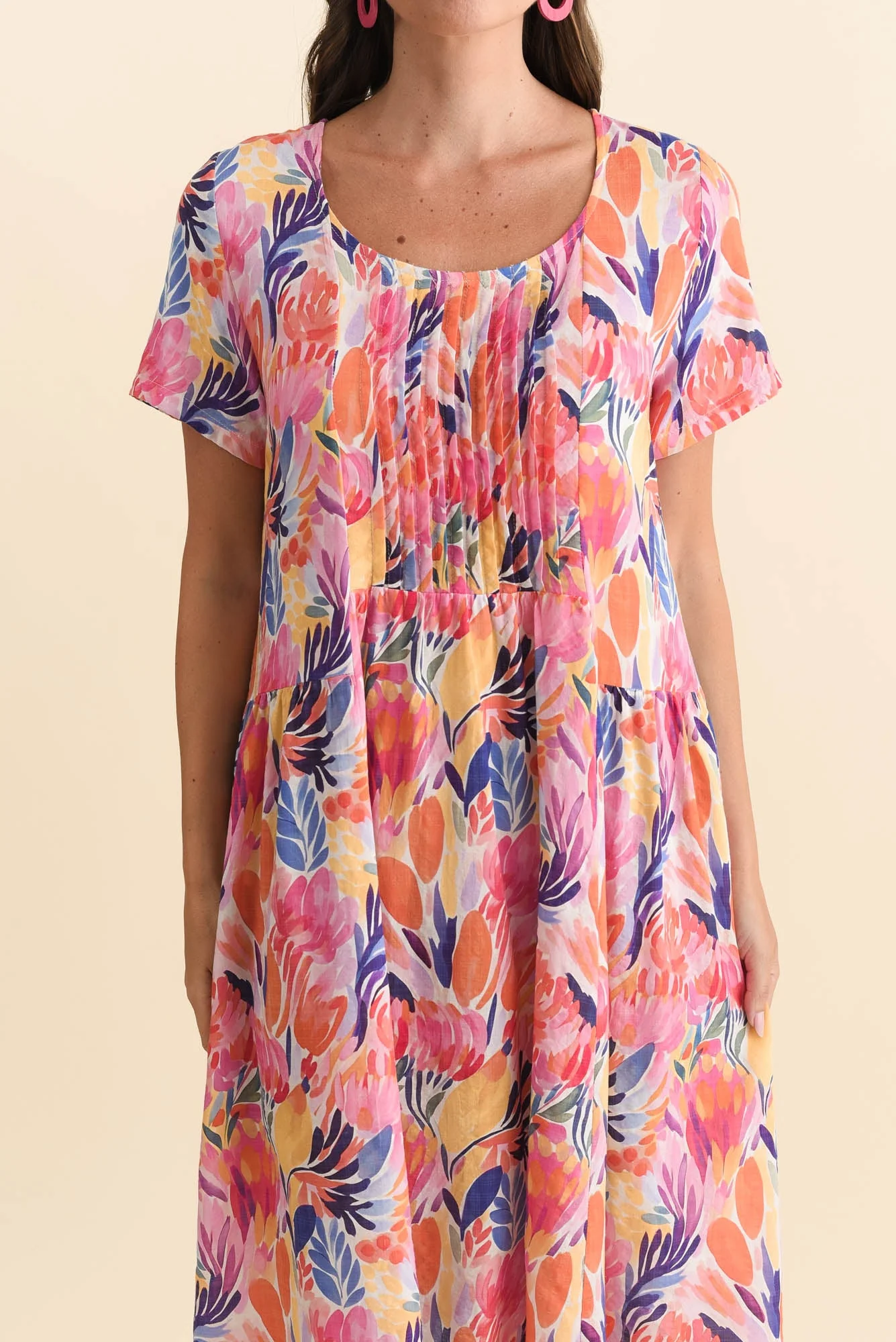 Murano Pink Garden Cotton Dress - Image 6
