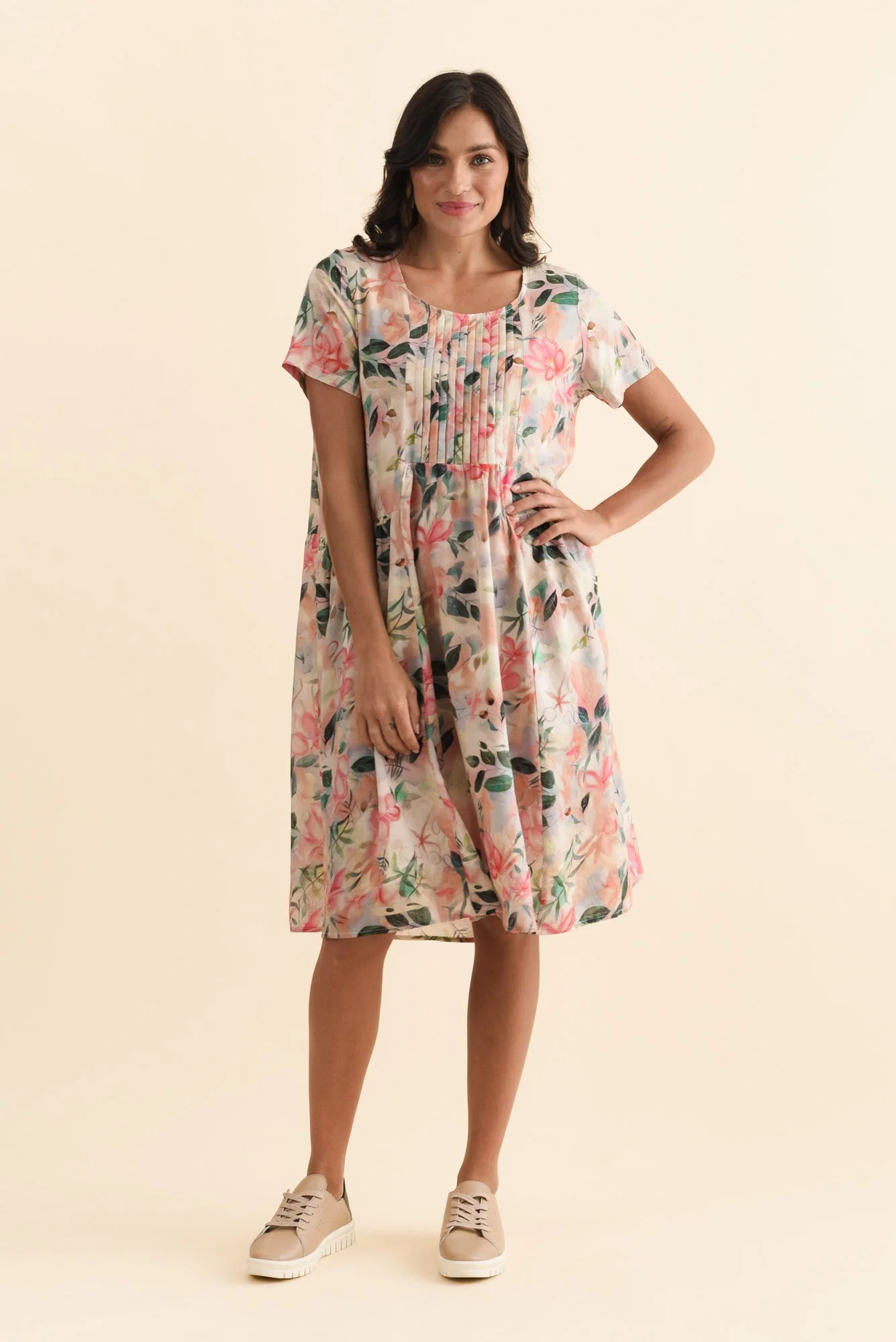 Murano Pink Wildflower Cotton Dress - Image 2