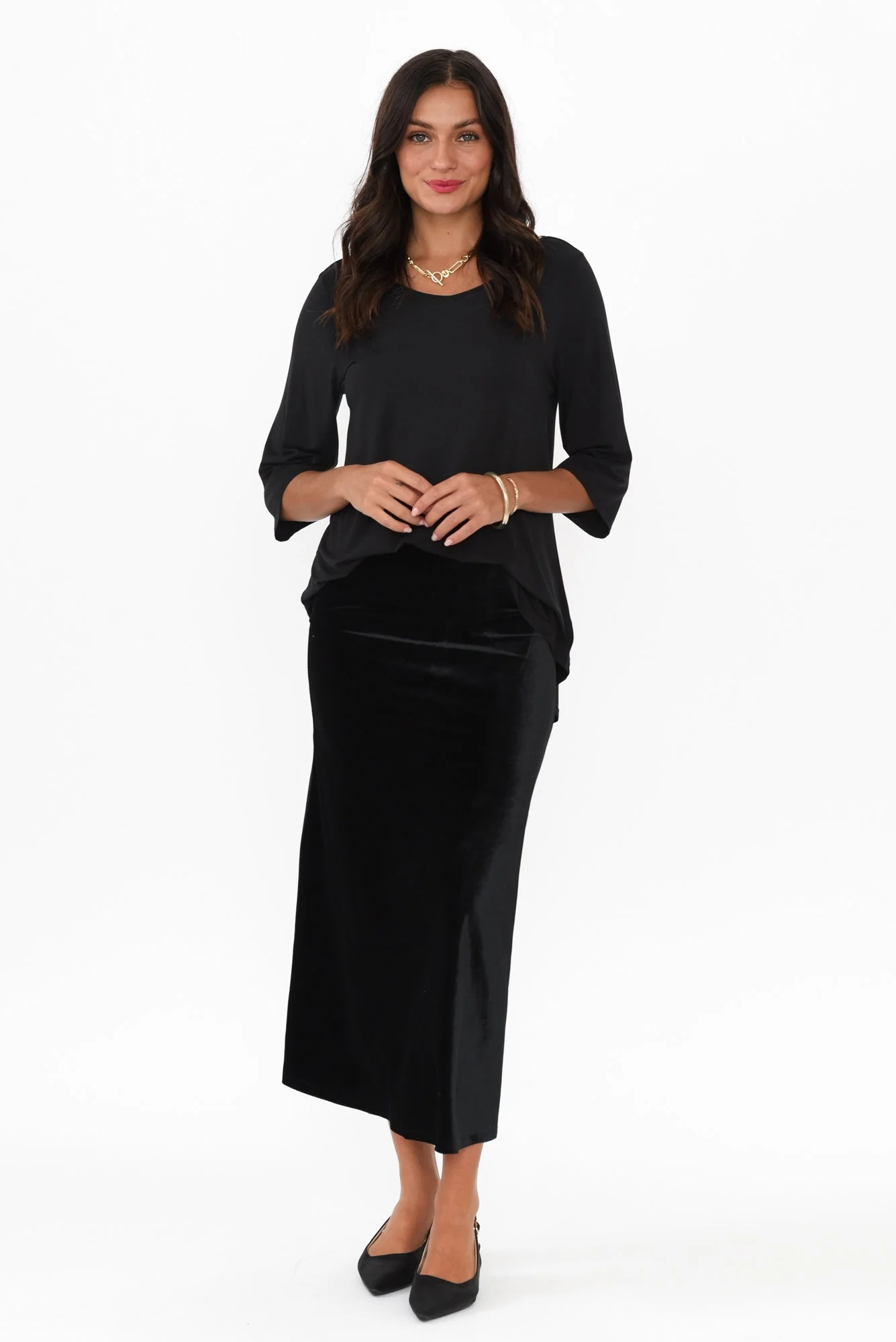 Mustang Sally Black Velvet Skirt - Image 6