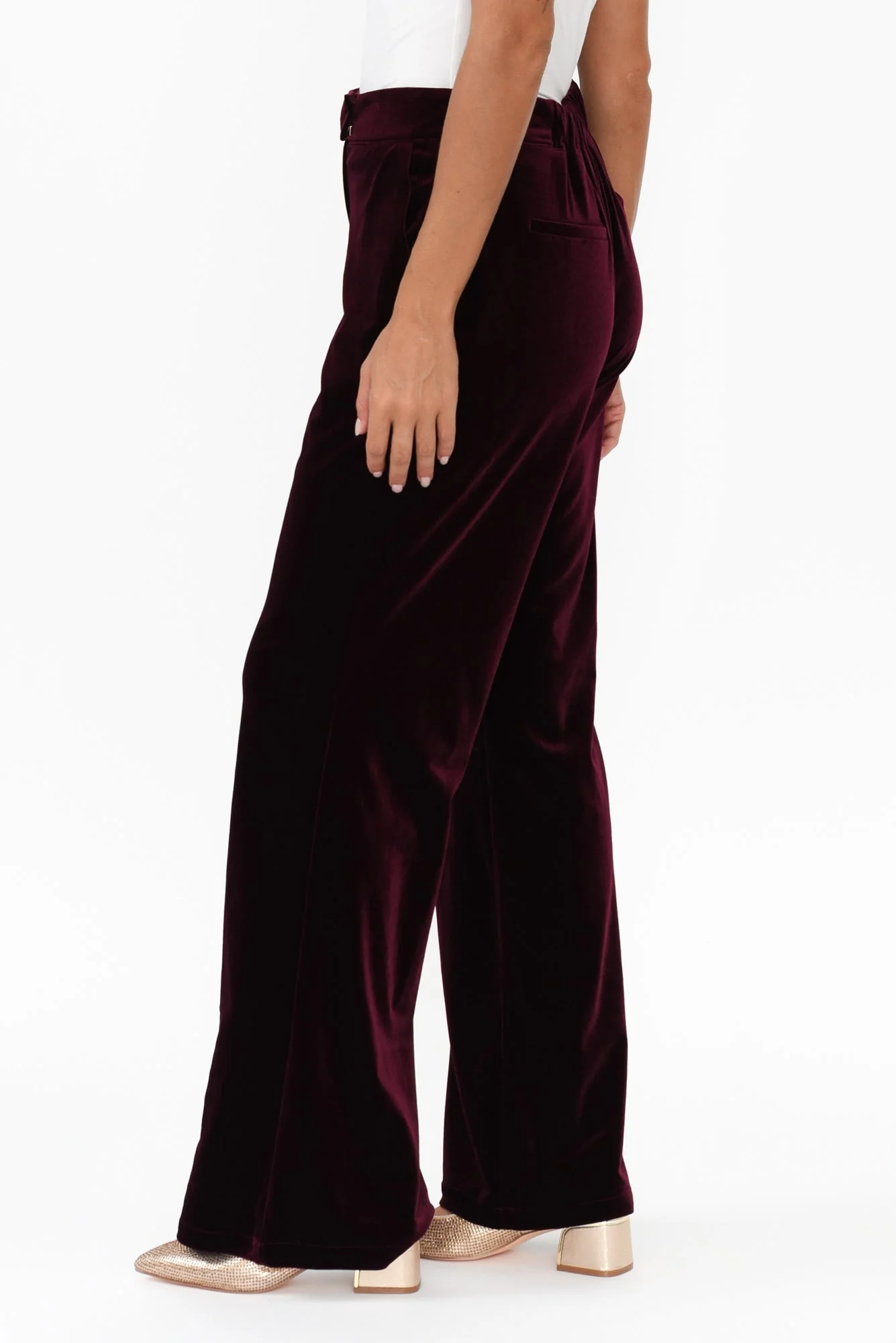Mustang Sally Burgundy Velvet Pants - Image 3