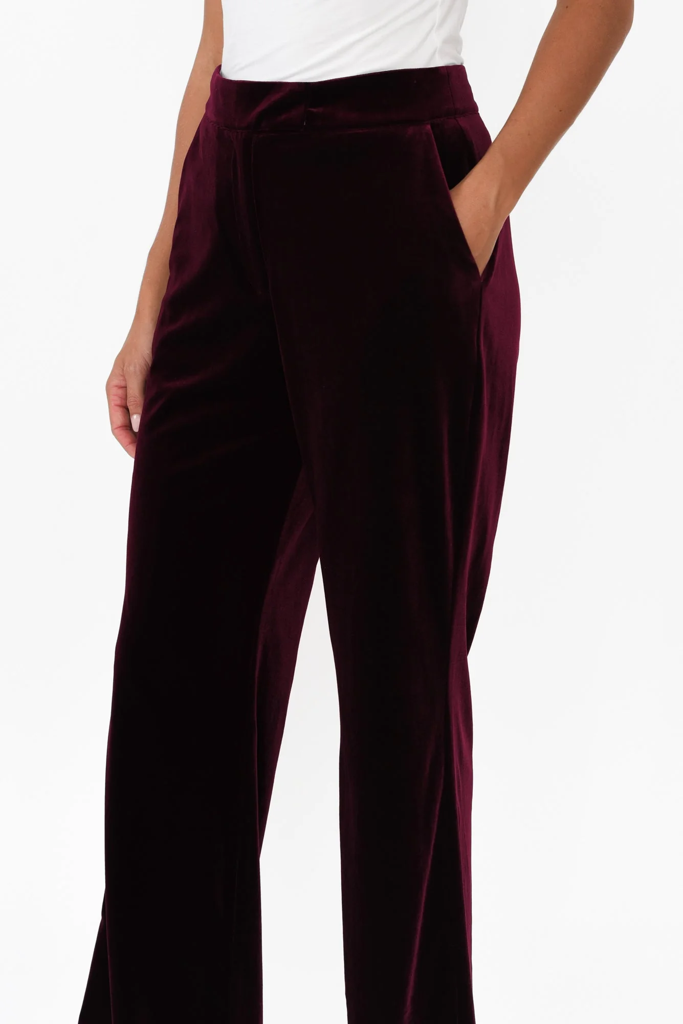 Mustang Sally Burgundy Velvet Pants - Image 5