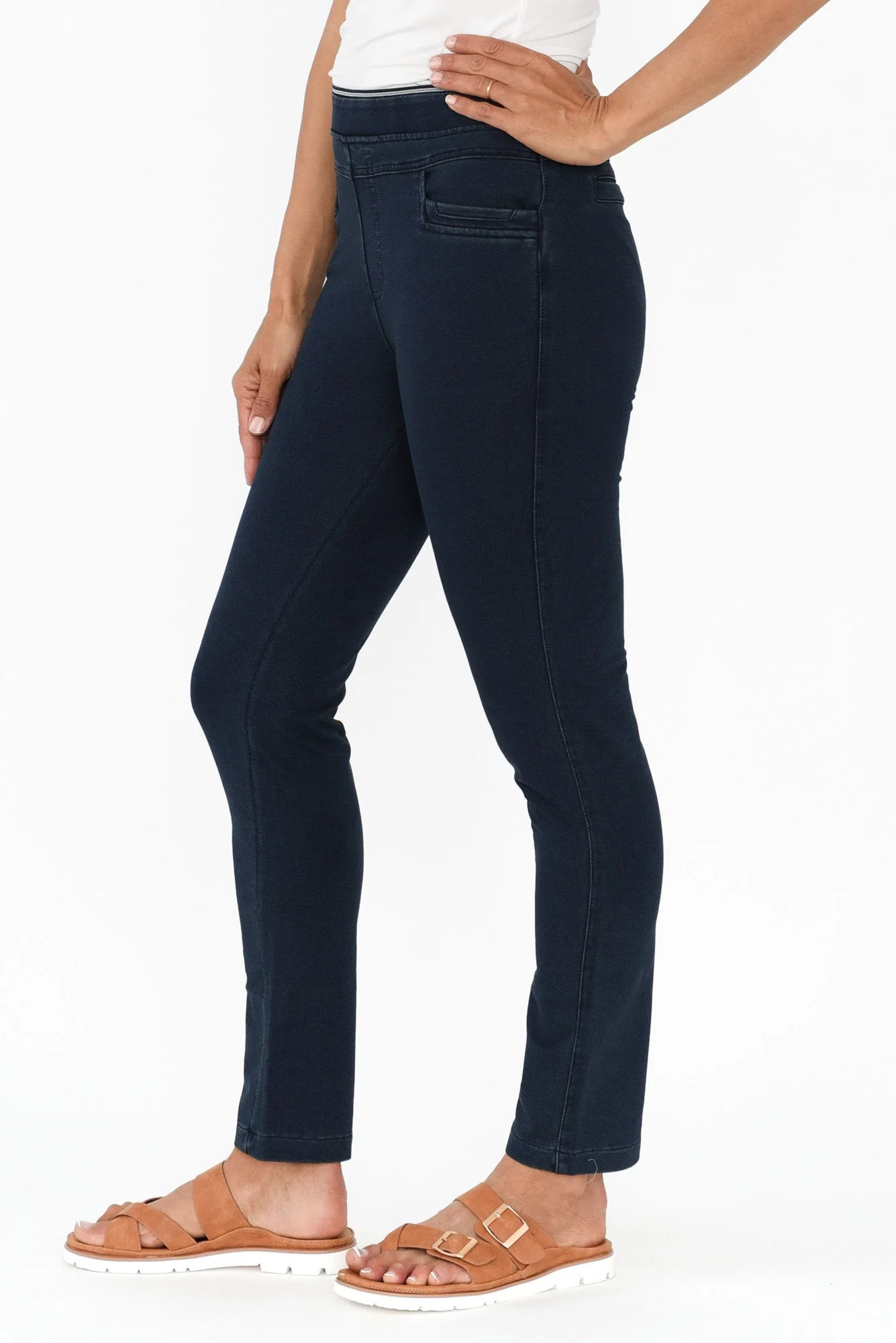 Myra Dark Denim Stretch Jeans - Image 3