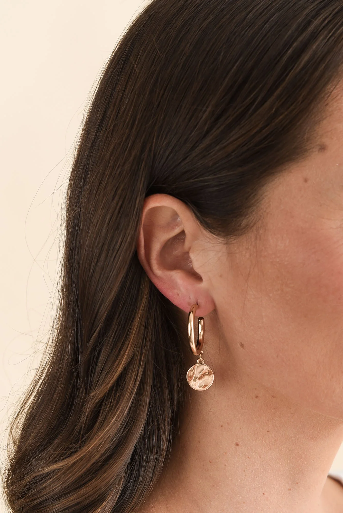 Myron Gold Disc Hoop Earrings - Image 2