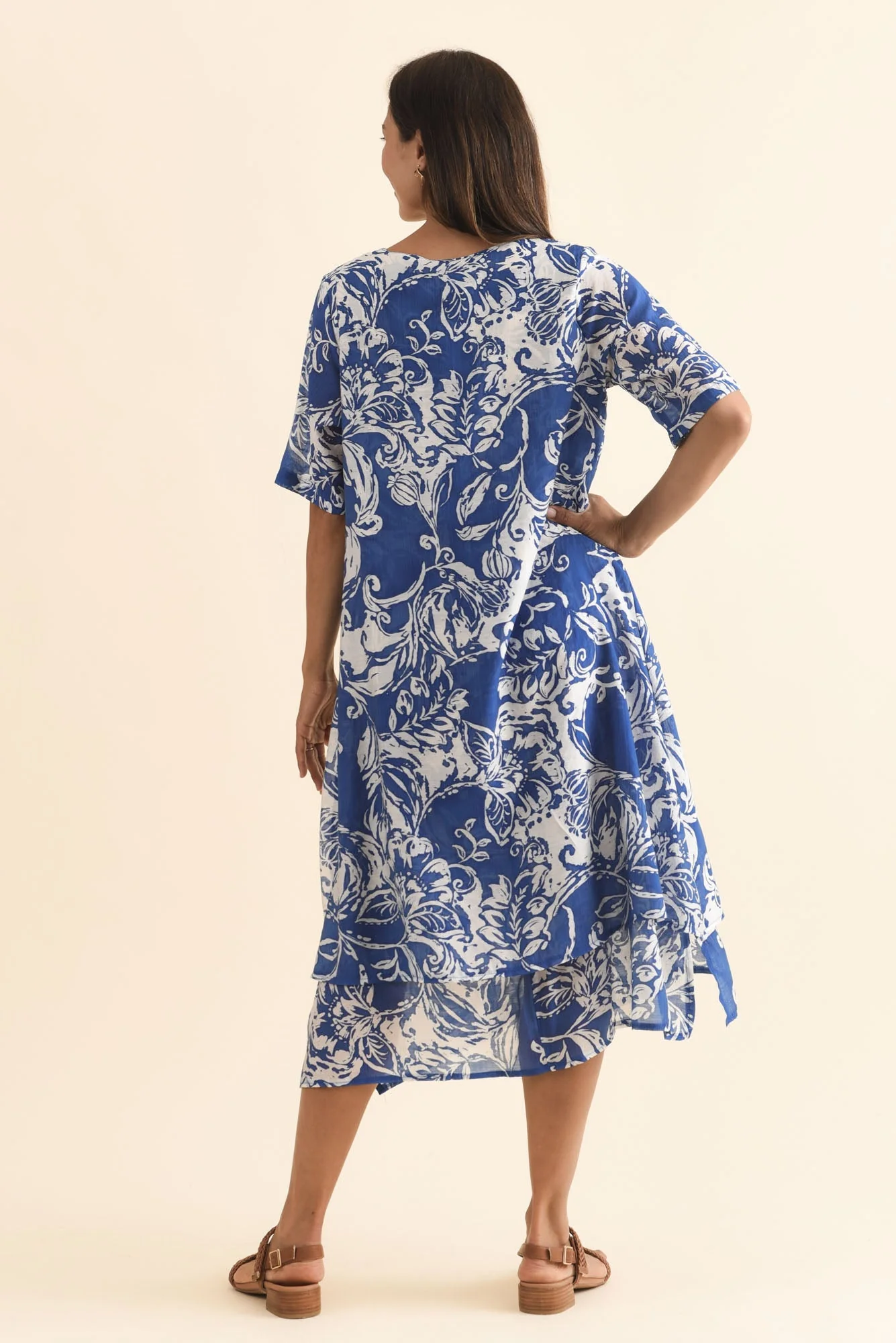 Nala Blue Abstract Layers Dress - Image 4