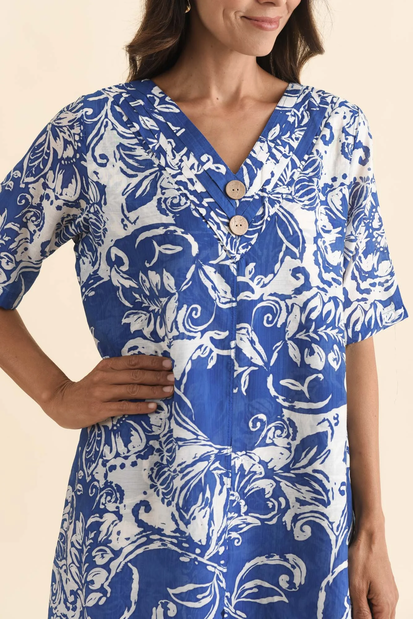 Nala Blue Abstract Layers Dress - Image 5
