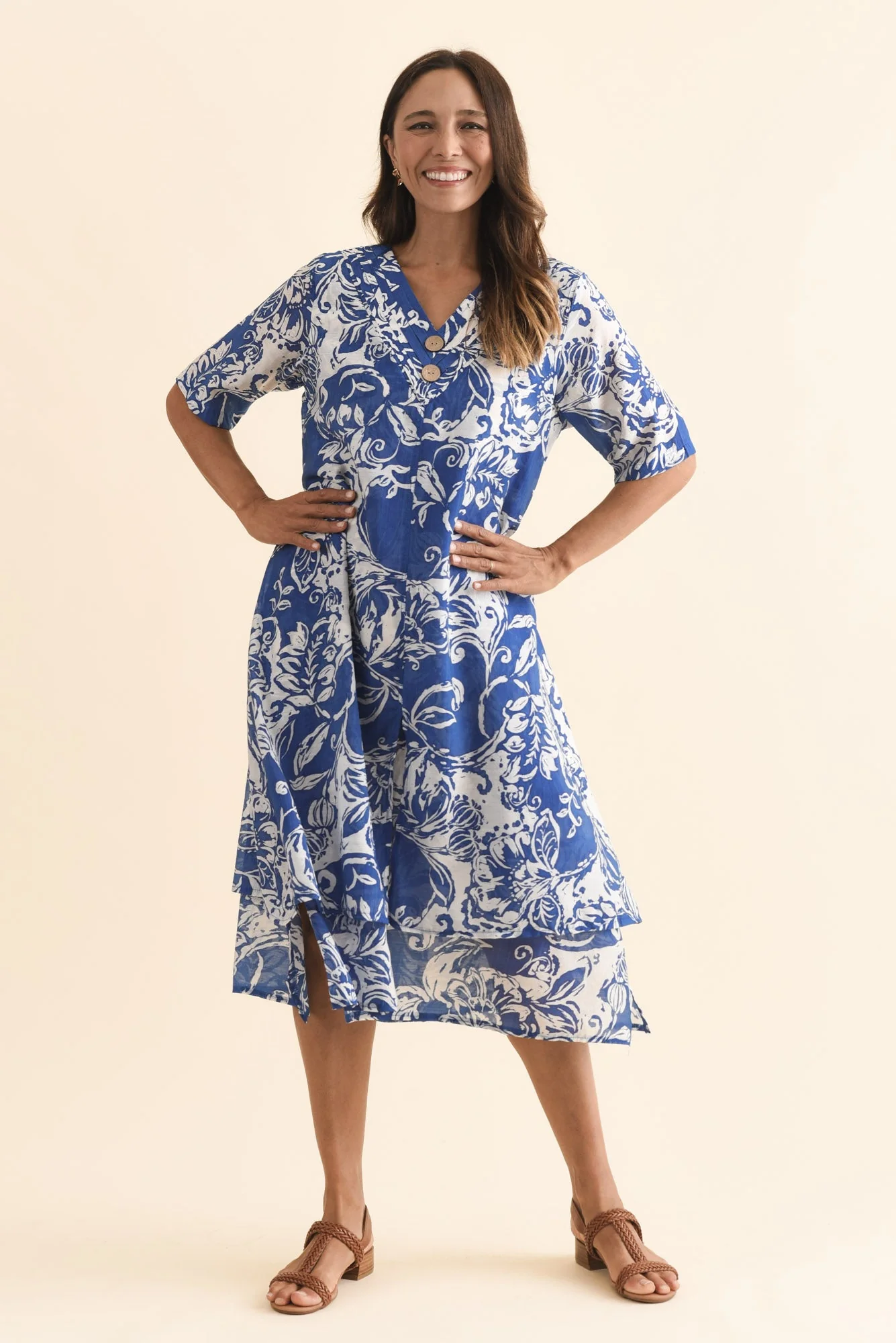 Nala Blue Abstract Layers Dress - Image 6