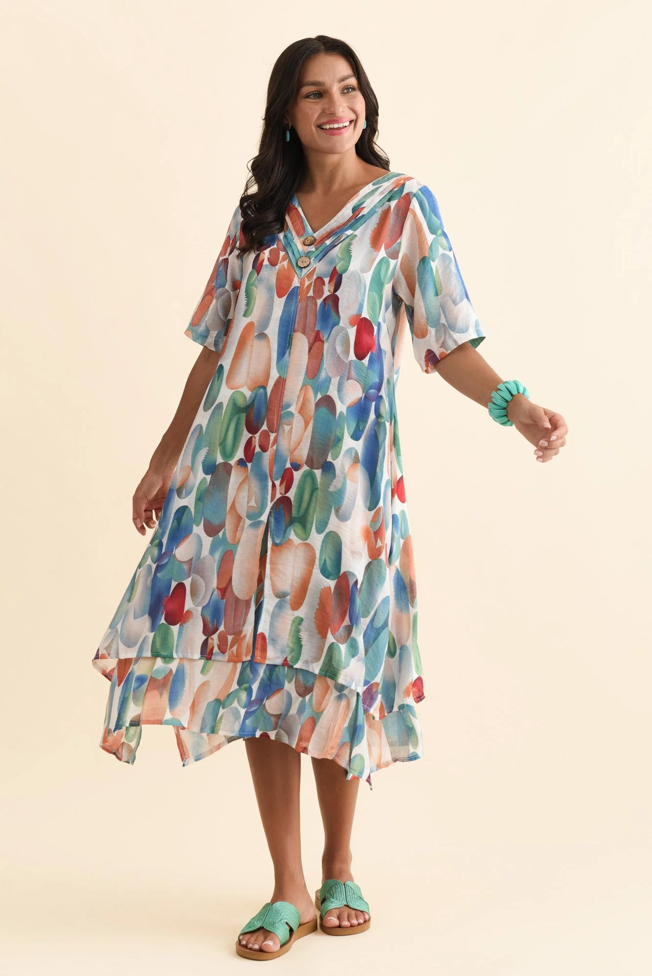 Nala Blue Circle Layers Dress - Image 7