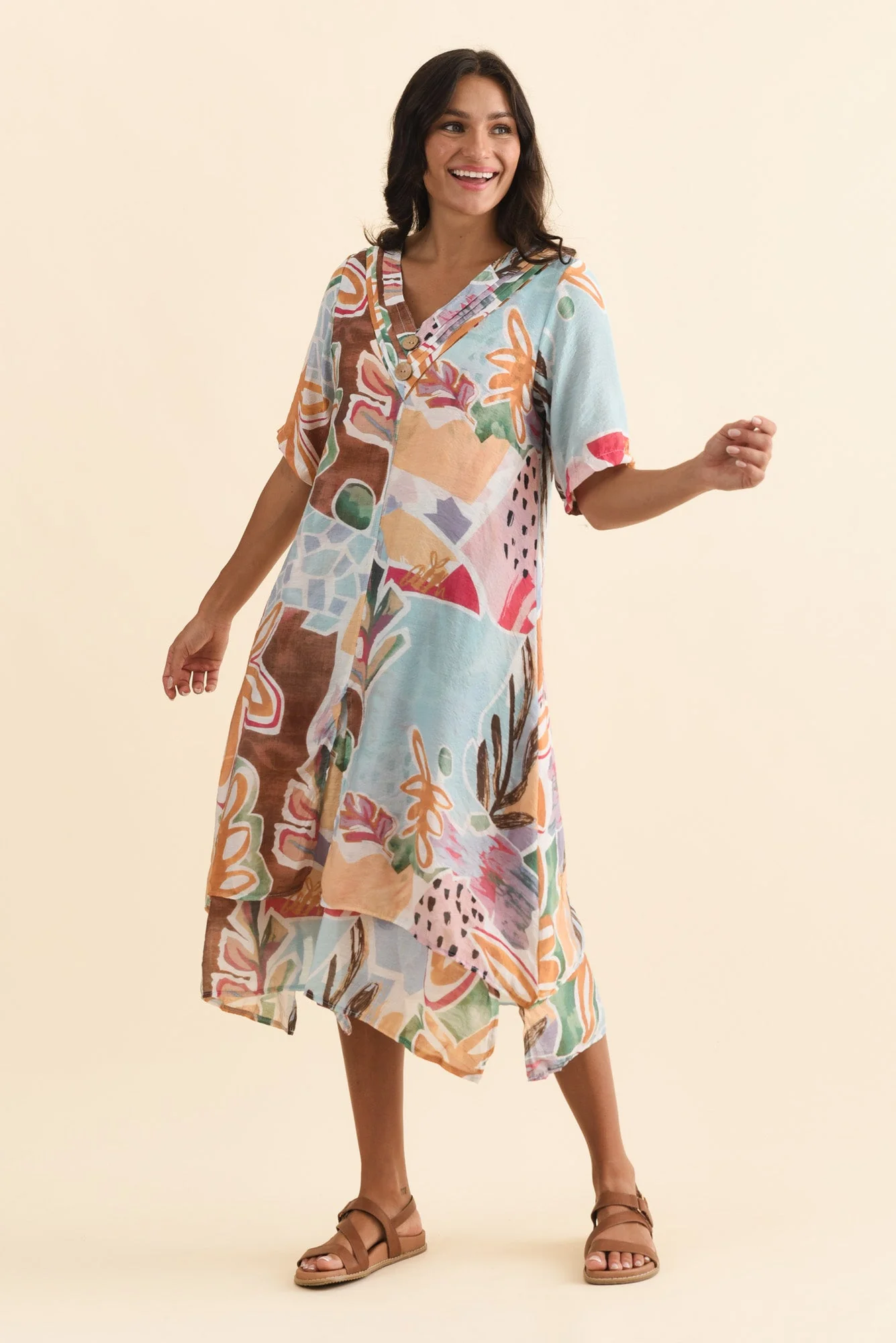 Nala Blue Flower Layers Dress - Image 6